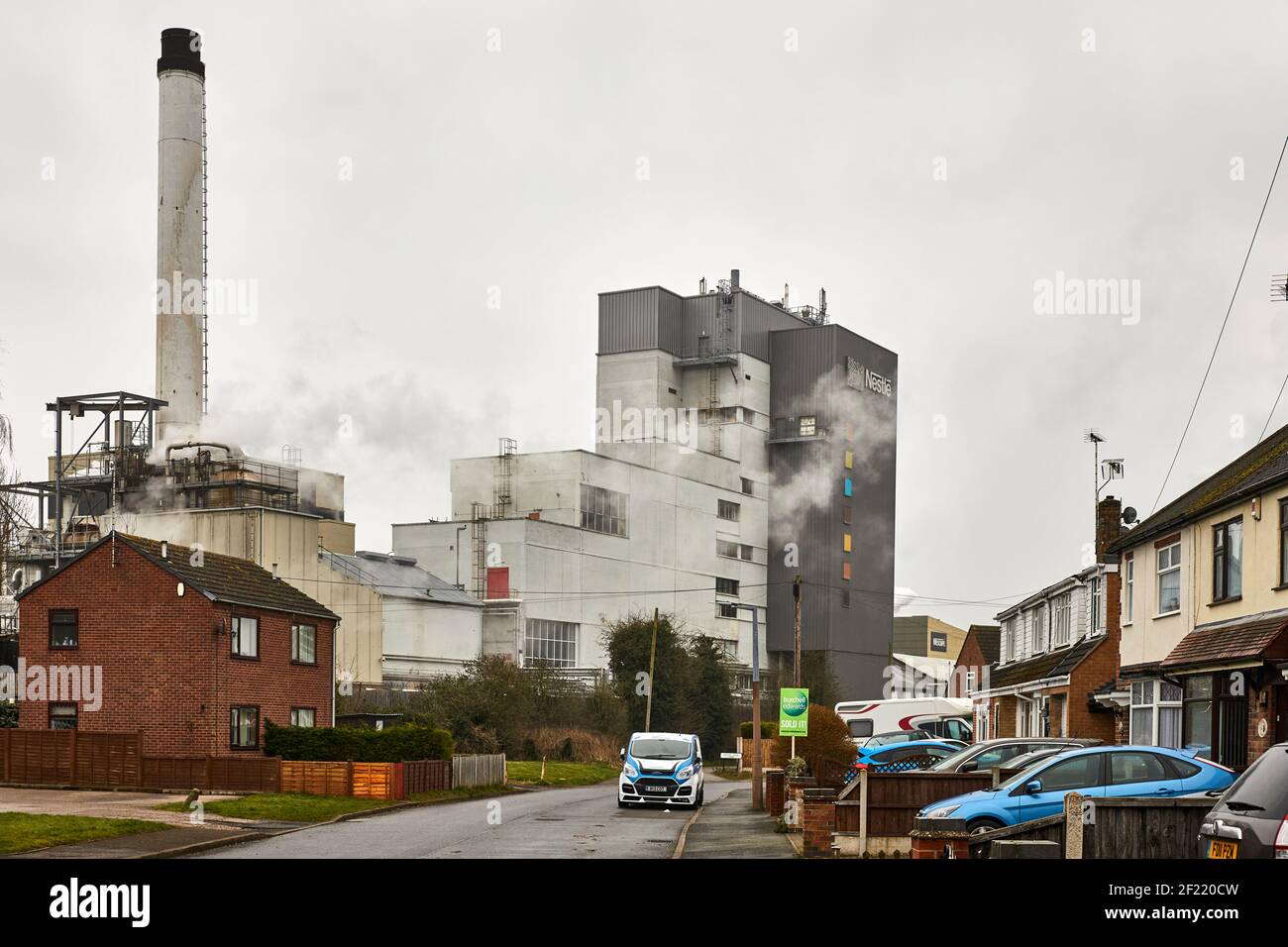 L'esterno della fabbrica di Nestle UK Ltd Hatton, Burton-on-Trent che fa il caffè di Nescafe Foto Stock
