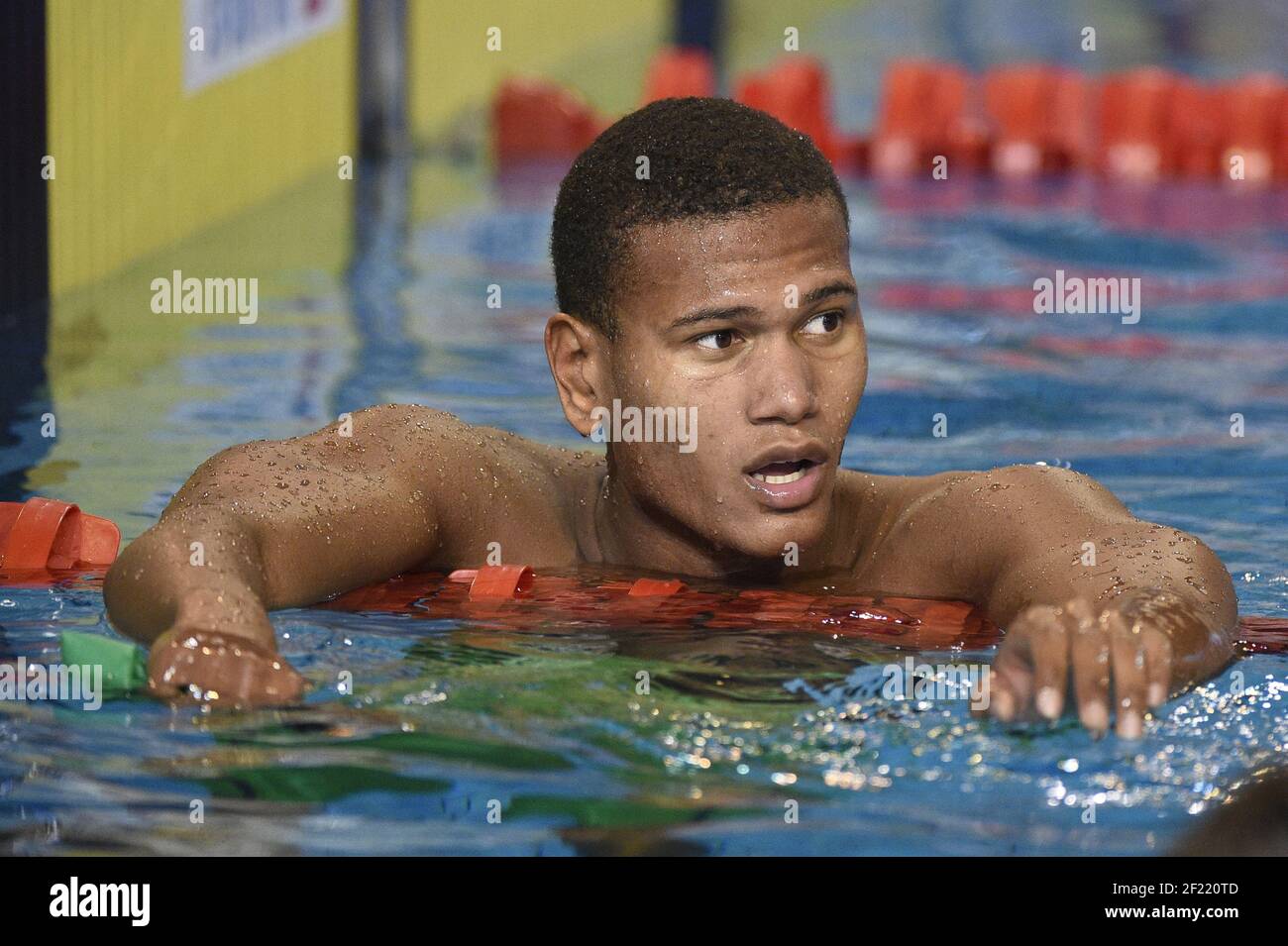 Joris Bouchaut (fra) compete sul Freestyle maschile di 1500 m durante il corso corto del Campionato Francese di nuoto, ad Angers, Francia, il 17-20 novembre 2016 - Foto Stephane Kempinaire / KMSP / DPPI Foto Stock