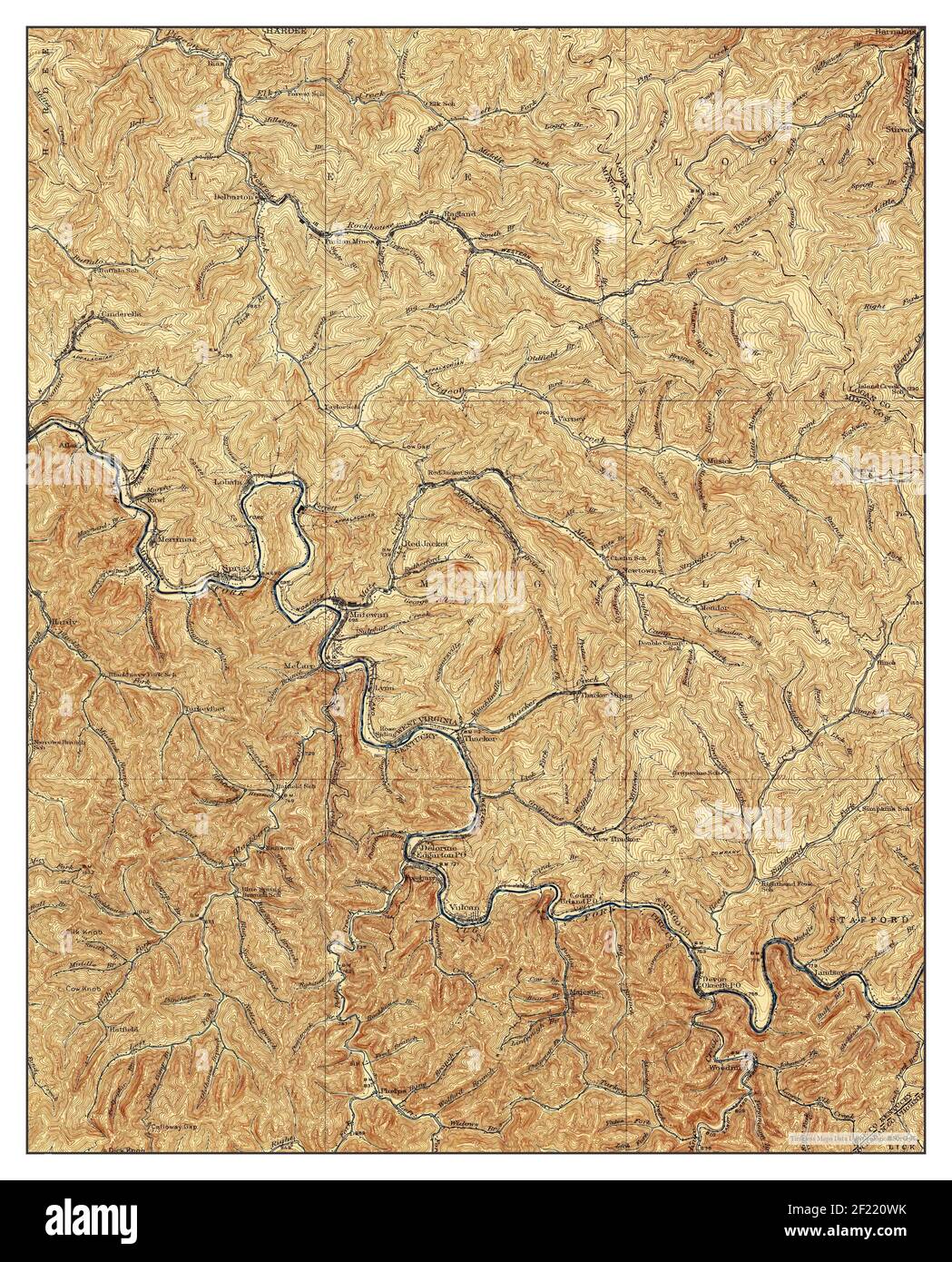 Matewan, West Virginia, map 1928, 1:62500, United States of America by Timeless Maps, data U.S. Geological Survey Foto Stock