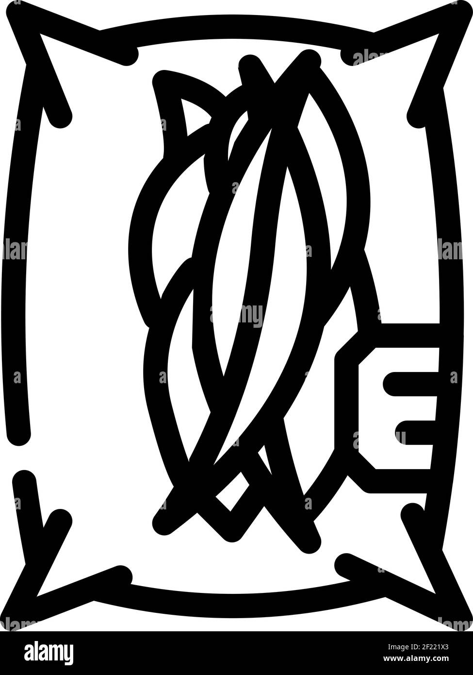 pezzi di mango essiccati icona linea sacchetto illustrazione vettoriale Illustrazione Vettoriale