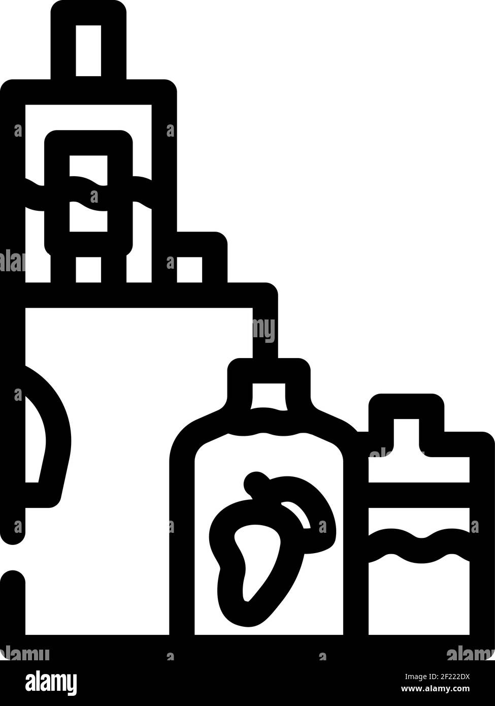 illustrazione vettoriale dell'icona della linea di mango di sapore vape Illustrazione Vettoriale