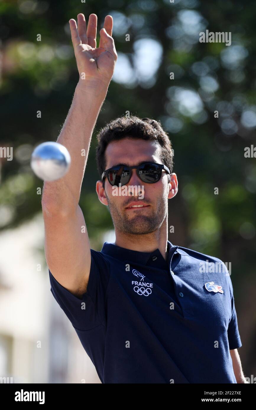 Biatleta Martin Fourcade durante il NOC France Blue raggruppamento sulla pista Pyeongchang 2018, la londe Les Maures, 29/05/2017 - Foto Philippe Millereau / KMSP / DPPI Foto Stock