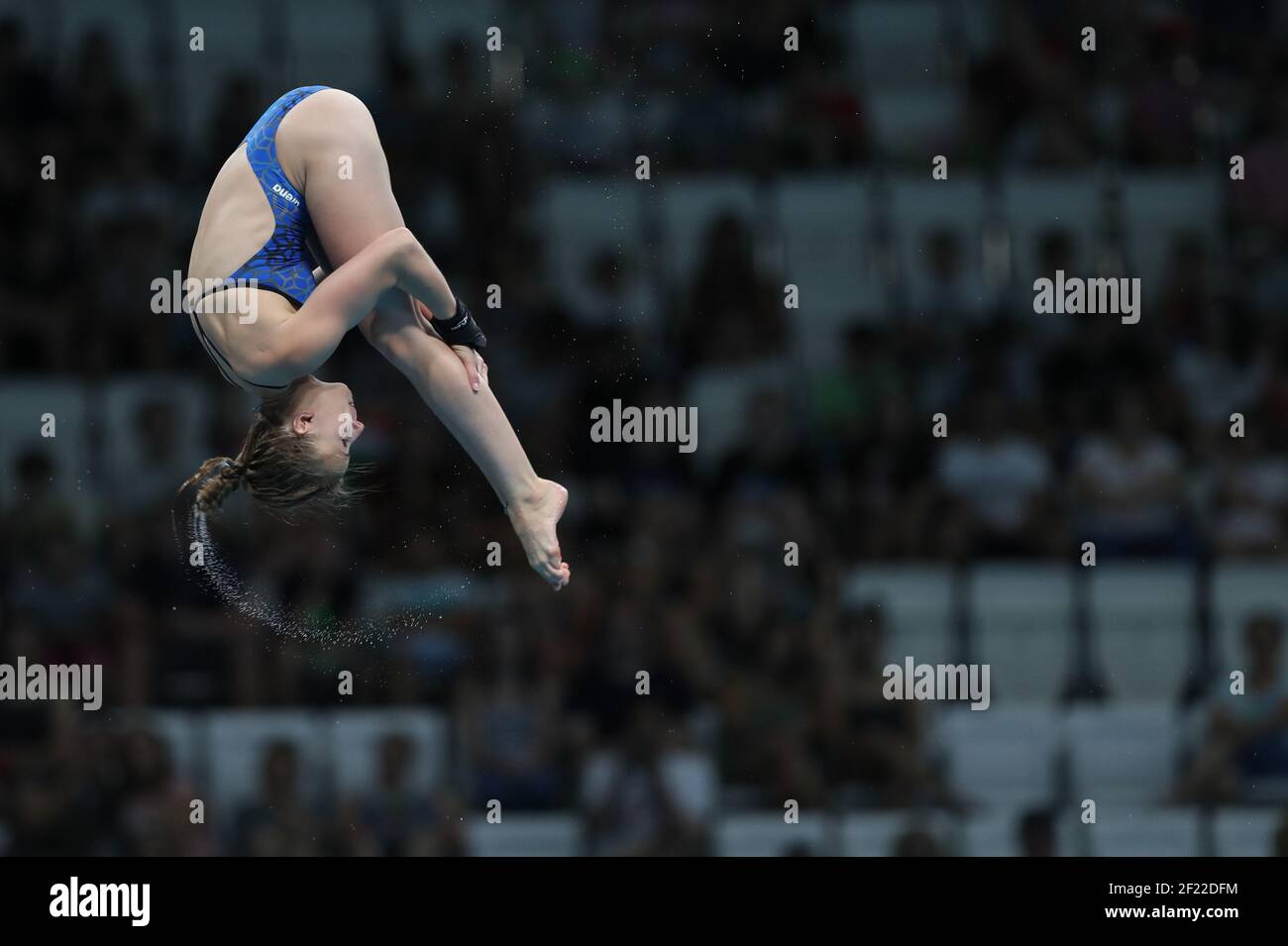 Laura Marino (fra) compete sulle 10 m di immersione femminile in Plateform durante il 17° Campionato Mondiale della FINA, alla Duna Arena, a Budapest, Ungheria, giorno 5, Il 18 luglio 2017, Foto Stephane Kempinaire / KMSP / DPPI Foto Stock