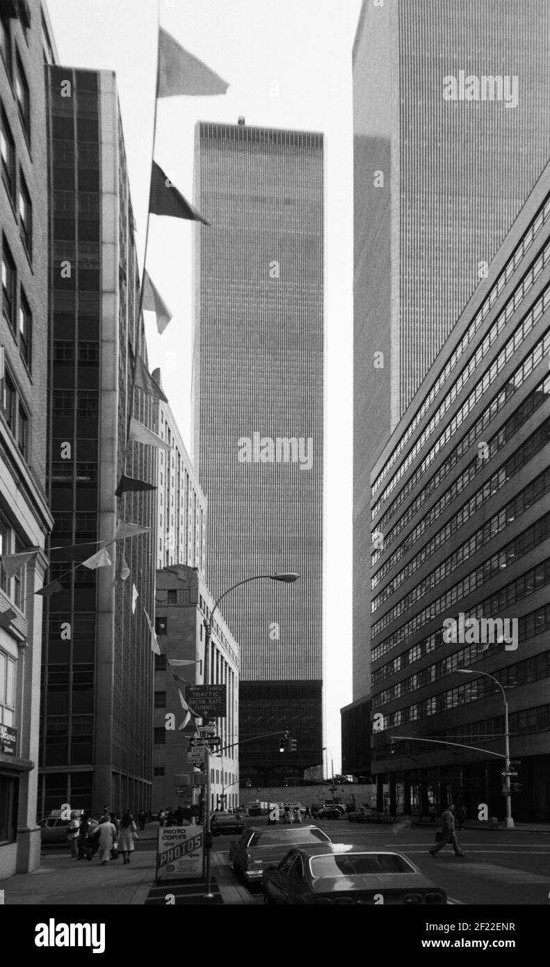 World Trade Center, City scape, New York, USA, 1977 Foto Stock