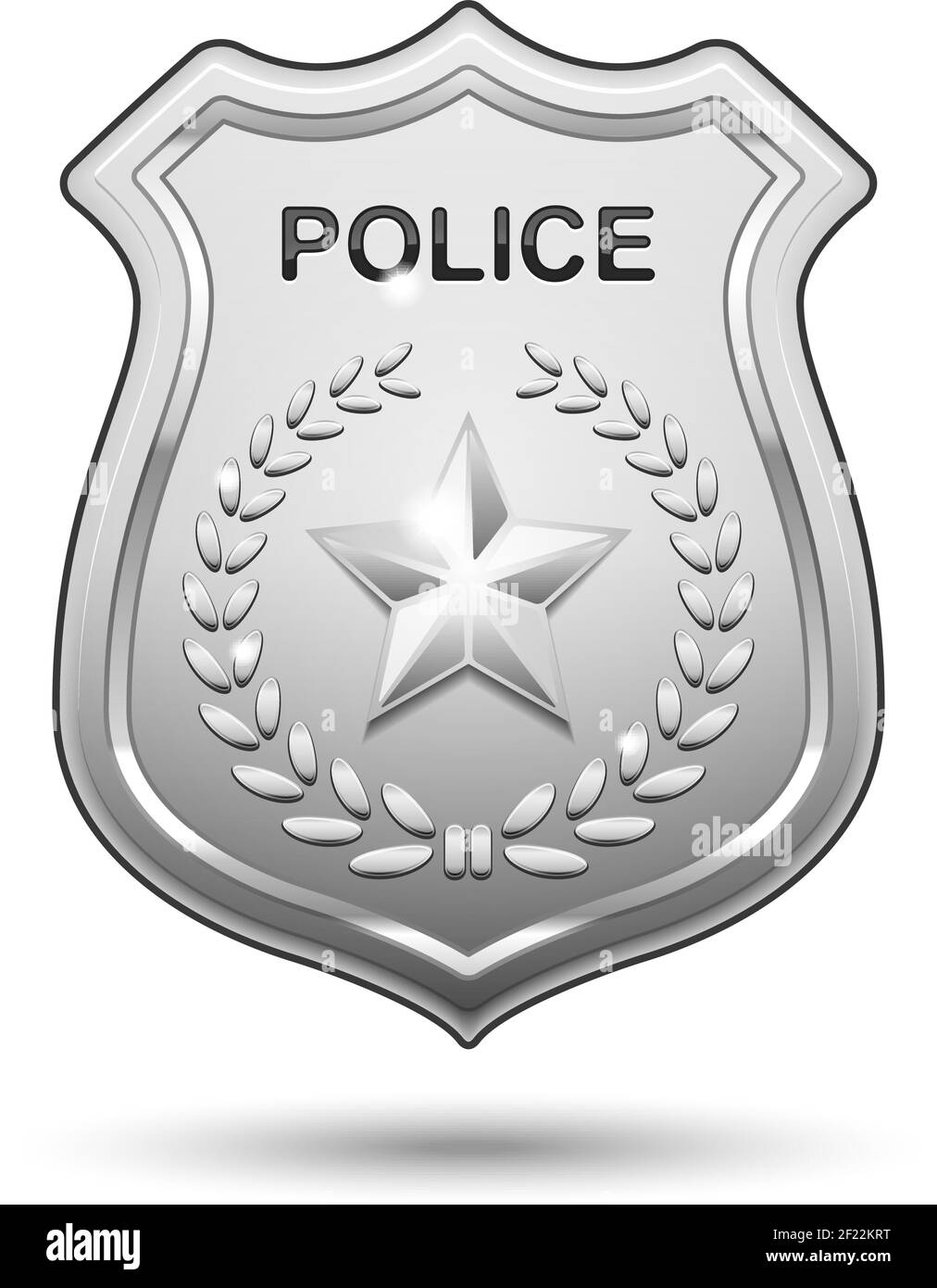 Vector Police Badge isolato su sfondo bianco Illustrazione Vettoriale
