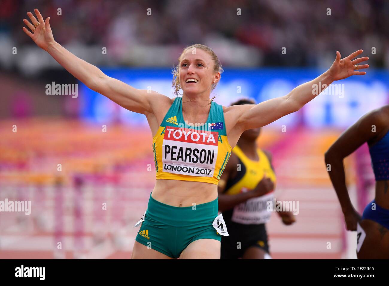 Sally Pearson (AUS) compete in 100 metri Hurdles Women durante i Campionati del mondo di atletica 2017, allo Stadio Olimpico, a Londra, Regno Unito, giorno 8, Il 11 agosto 2017 - Foto Julien Crosnier / KMSP / DPPI Foto Stock