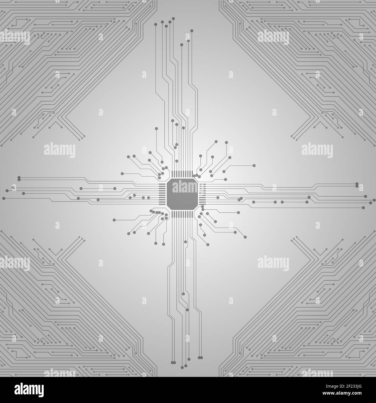 Circuito stampato elettronico. Chip Pattern per la tecnologia informatica Illustrazione Vettoriale