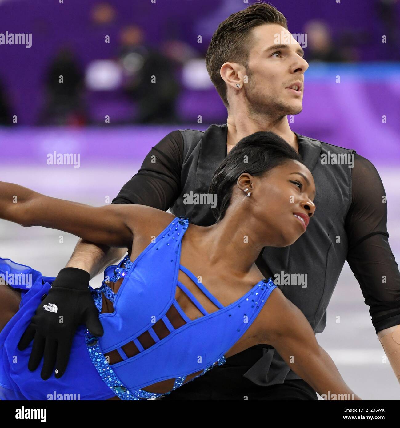 Vanessa James e Morgan Cipres durante i XXIII Giochi Olimpici invernali di Pyeongchang 2018, Pattinaggio di figura, Team Event, Pair skating programma breve, il 9 febbraio 2018, presso la Gangneung Ice Arena di Pyeongchang, Corea del Sud - Foto Philippe Millereau / KMSP / DPPI Foto Stock