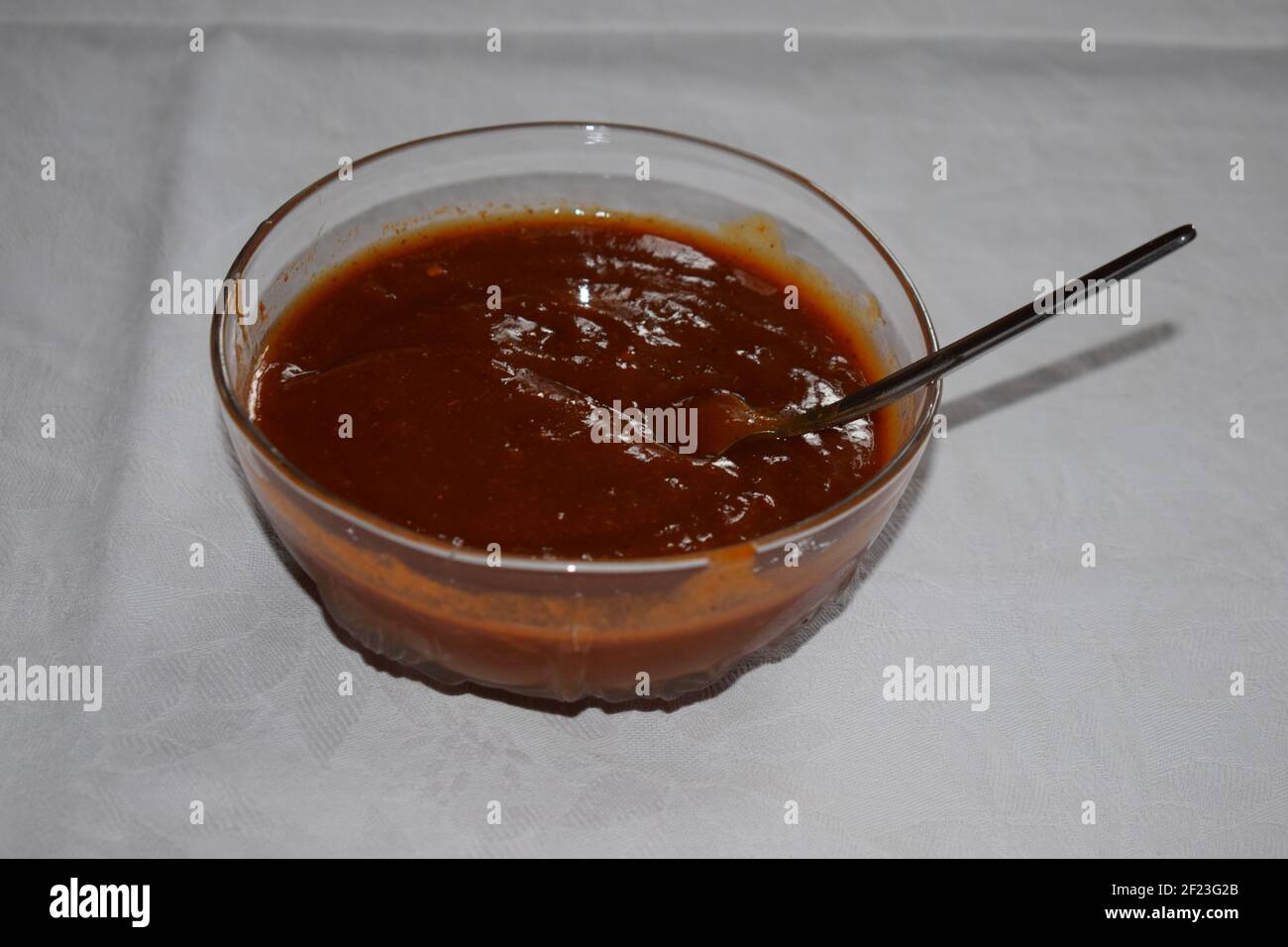 salsa di curry per la salsiccia di curry Foto Stock