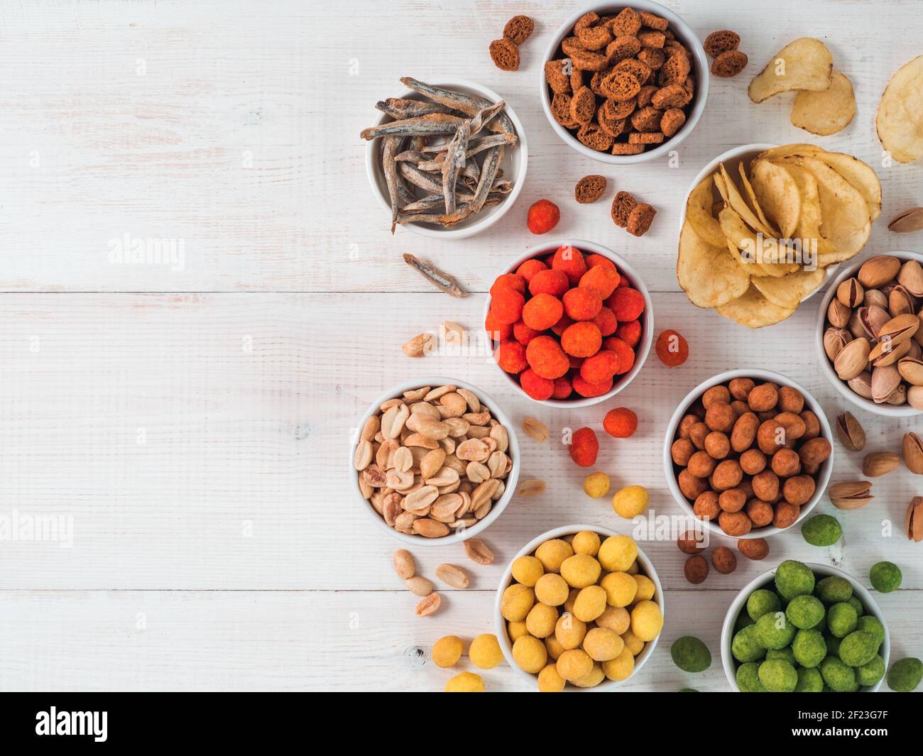 Spuntini diversi per la birra Foto Stock