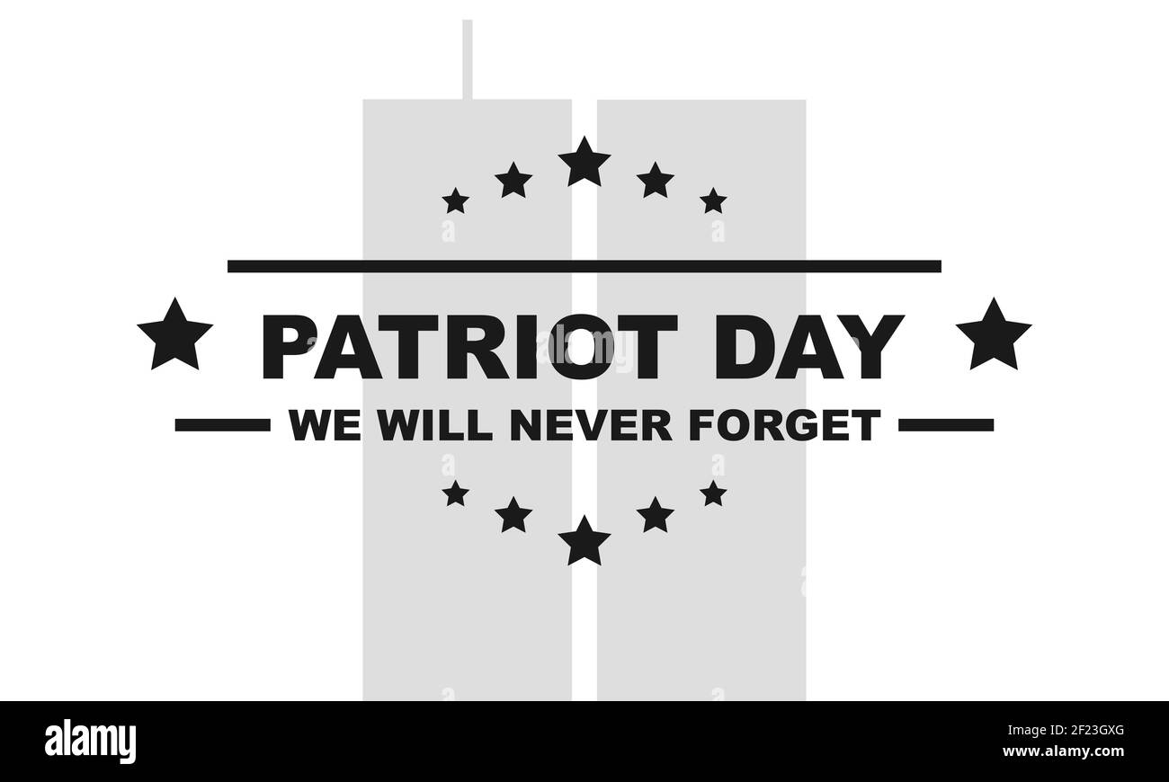Giornata dei Patrioti degli Stati Uniti. Memorial Day 11 settembre. Illustrazione vettoriale EPS 10 Illustrazione Vettoriale