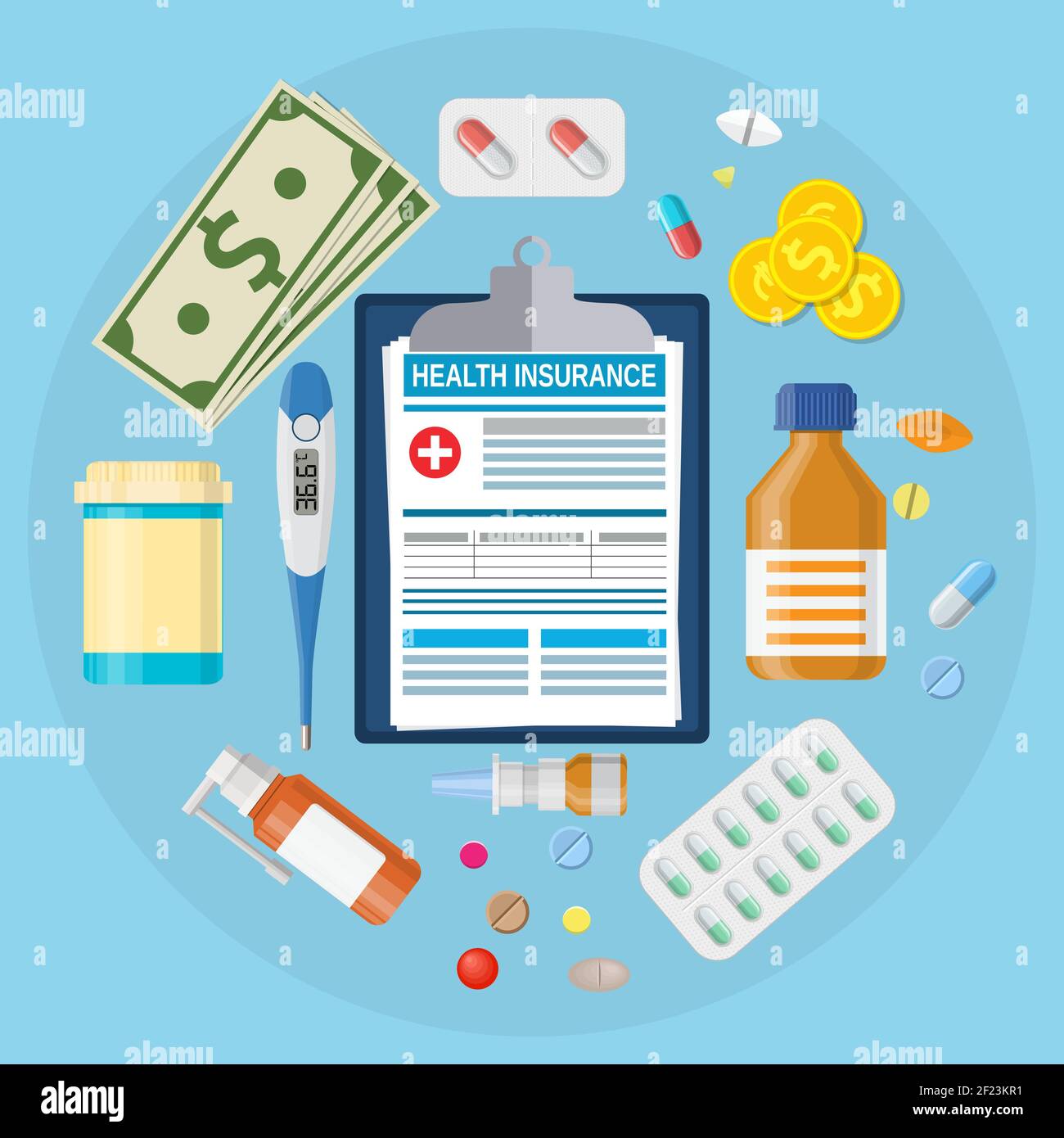 Modulo di assicurazione sanitaria Illustrazione Vettoriale