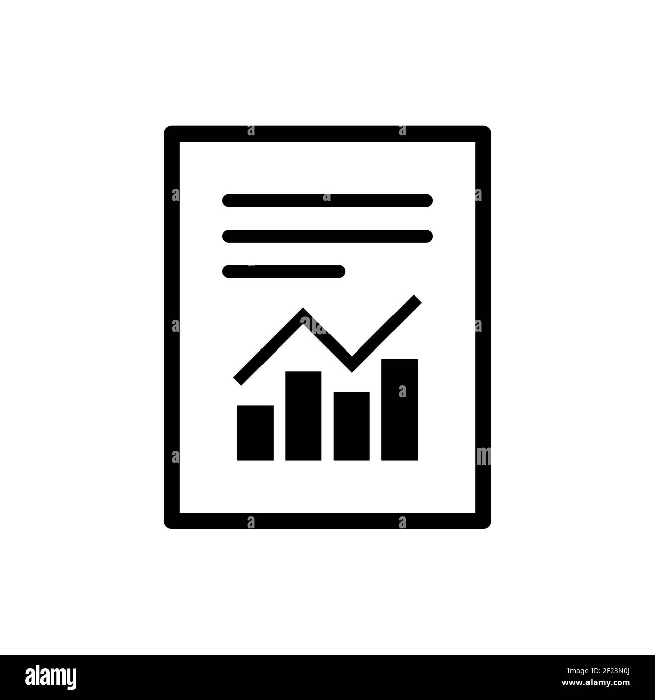Icona del file di testo del rapporto in stile piatto. Documento con simbolo grafico. Simbolo di contabilità. Illustrazione vettoriale EPS 10 Illustrazione Vettoriale