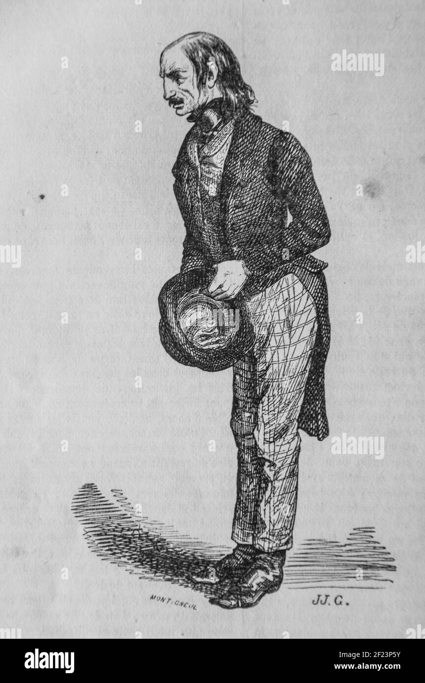la misere en habit noir, les français peints par eux-memes,eiteur n.j. philippart 1861 Foto Stock