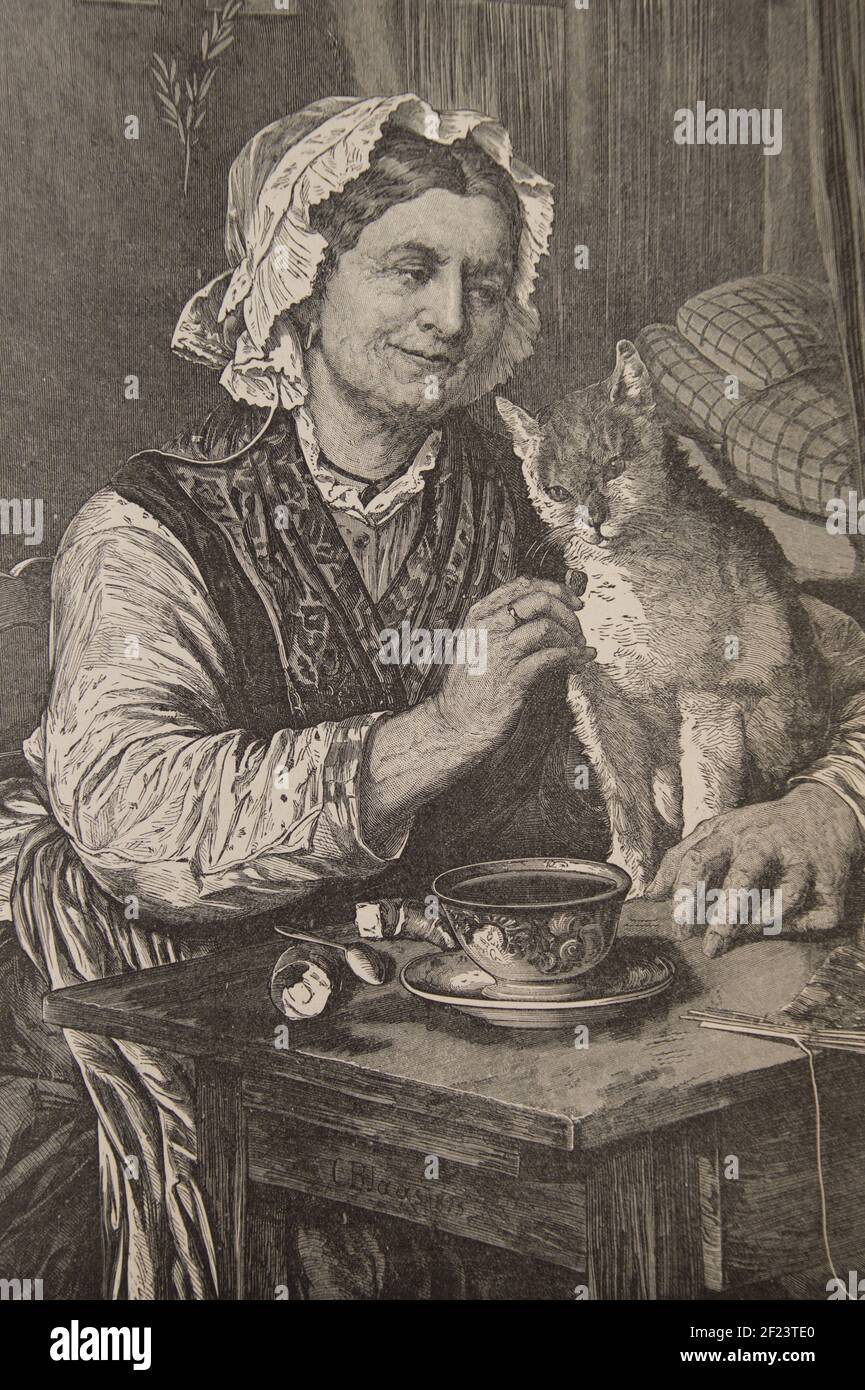 le chat de micheline, un bouquet d'histoire par a.dubois, editeur eugene ardant 1894 Foto Stock