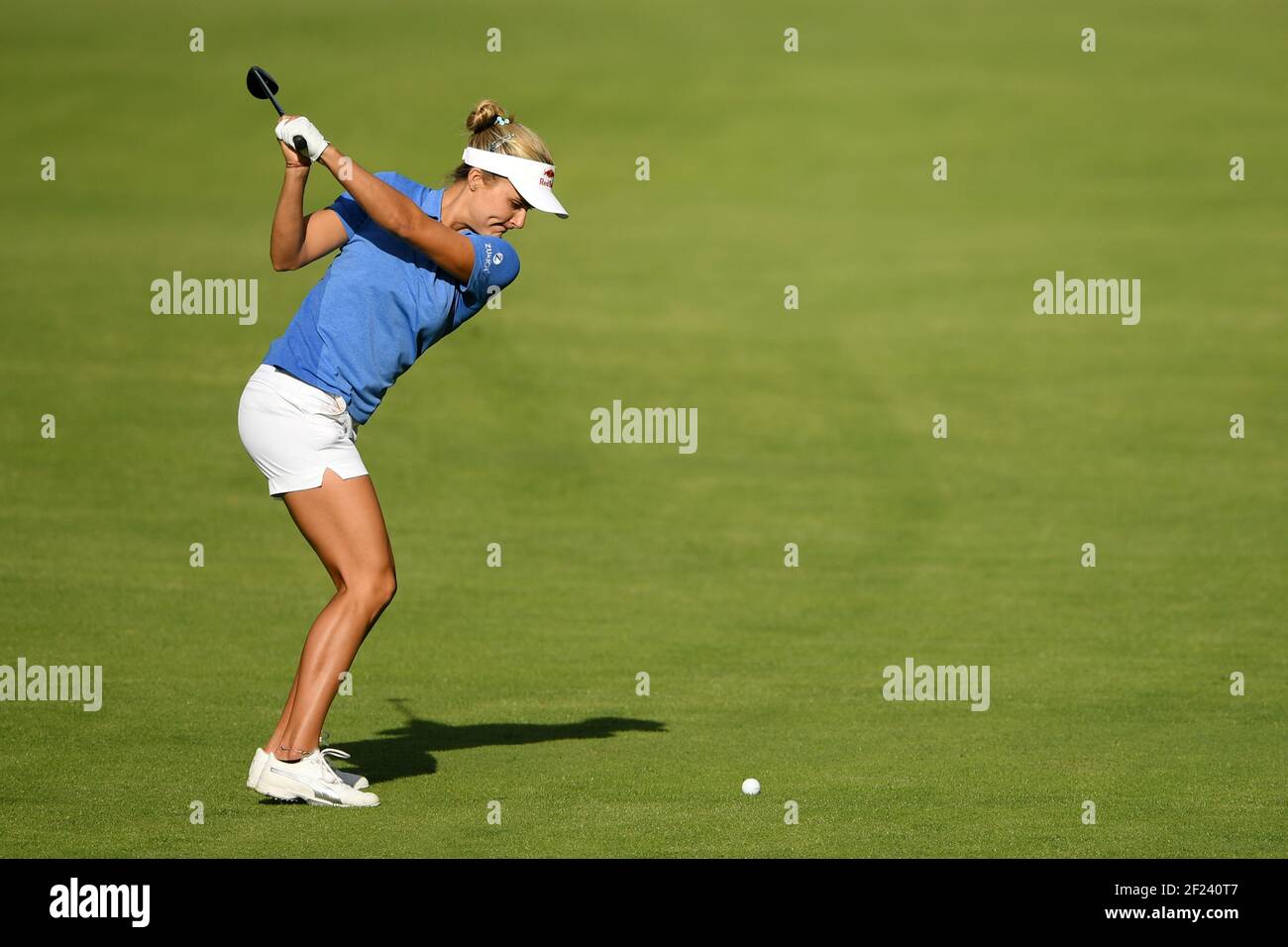 Lexi Thompson (USA) compete durante il turno di prove del Campionato LPGA Evian 2018, giorno 1, all'Evian Resort Golf Club, a Evian-Les-Bains, Francia, il 10 settembre 2018, Foto Philippe Millereau / KMSP / DPPI Foto Stock