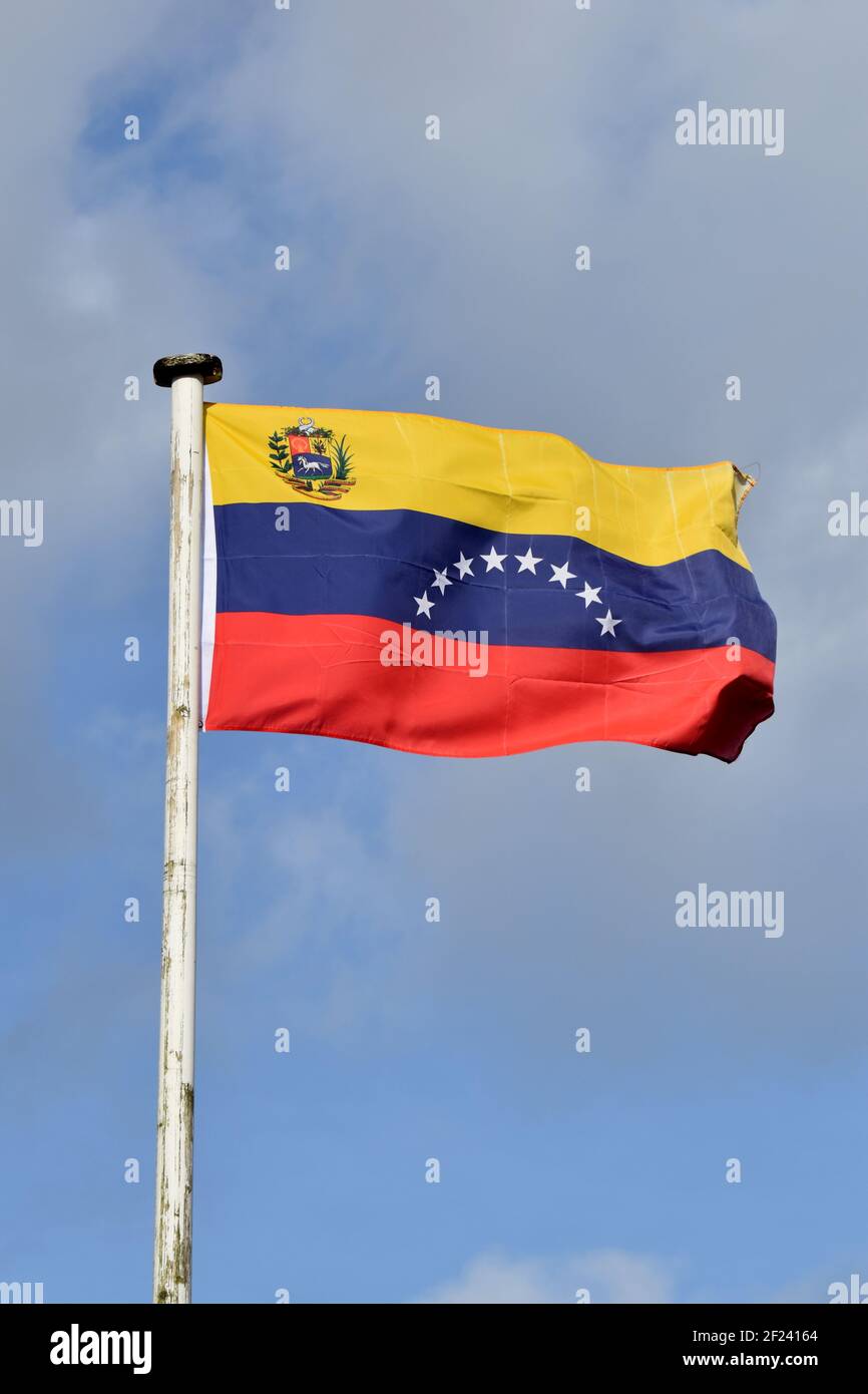 Bandiera nazionale della Repubblica Bolivariana del Venezuela Foto Stock