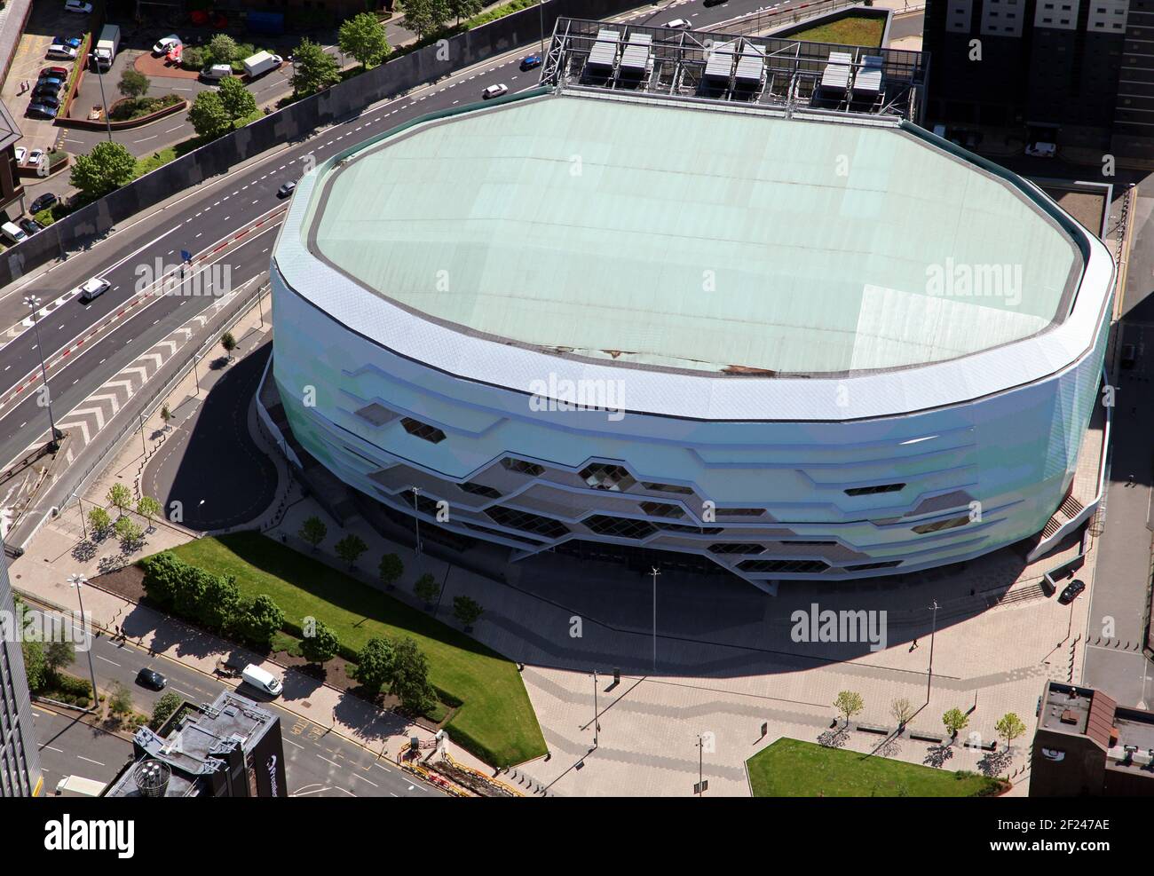 Vista aerea della Leeds First Direct Arena Foto Stock