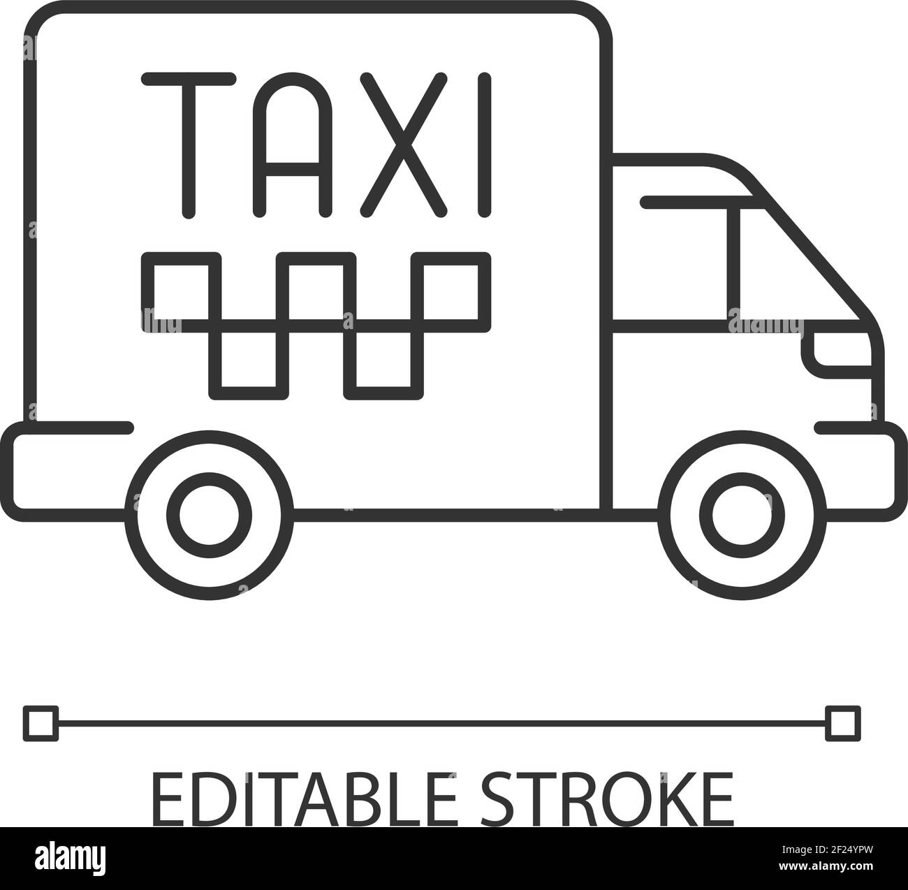 Icona lineare del taxi cargo Illustrazione Vettoriale