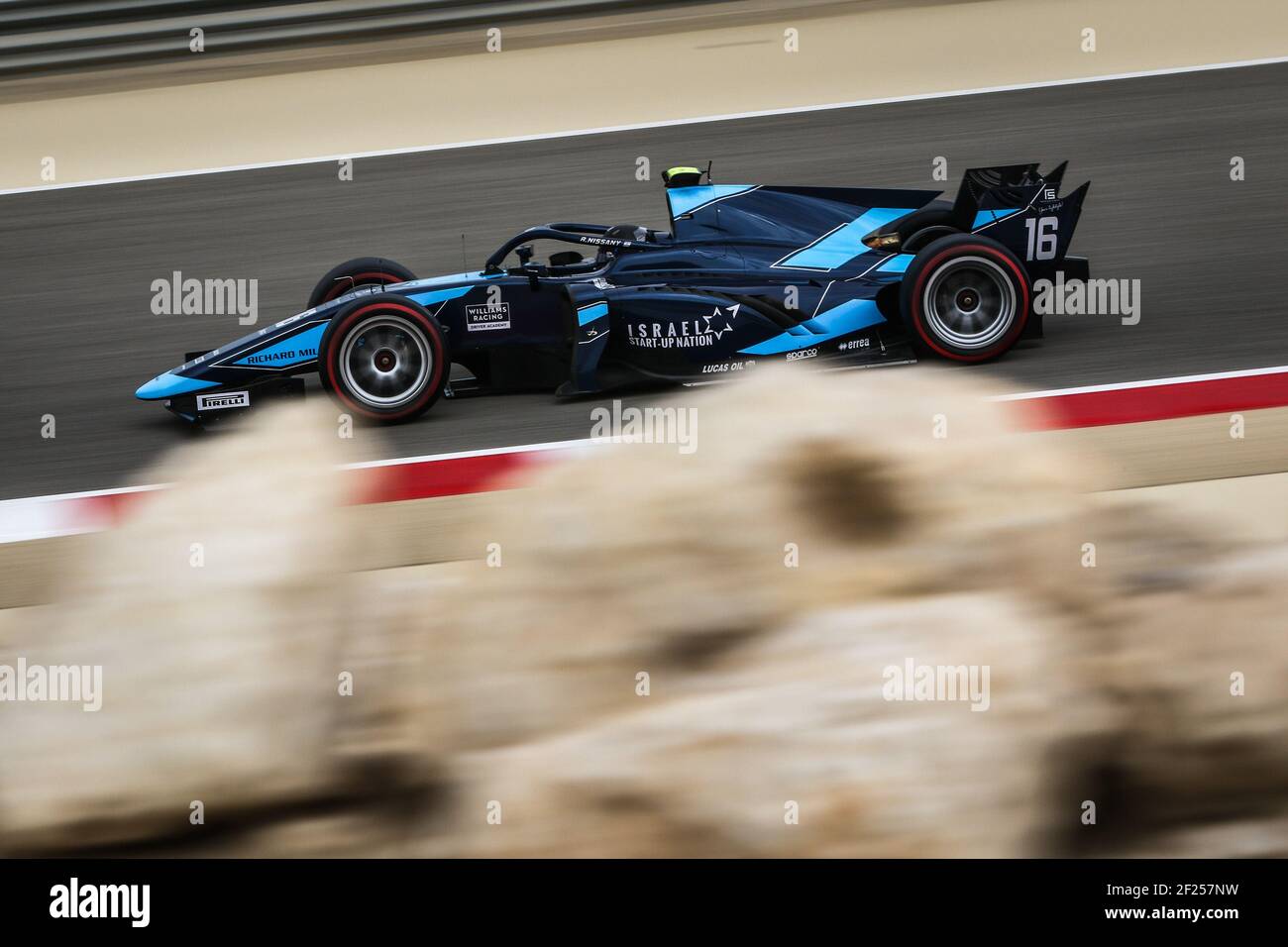 16 Nissany Roy (isr), DAMS, Dallara F2, azione durante il Campionato FIA Formula 2 2021 test pre-stagione dall'8 al 10 marzo 2021 sul circuito Internazionale del Bahrain, a Sakhir, Bahrain - Foto Diederik van der Laan / Dutch Photo Agency / DPPI / LiveMedia Foto Stock