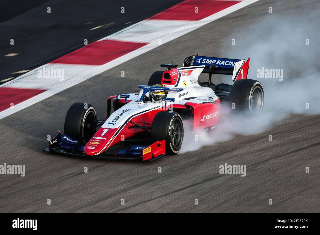 01 Shwartzman Robert (rus), Prema Racing, Dallara F2, azione durante il campionato FIA Formula 2 2021 test pre-stagione dall'8 al 10 marzo 2021 sul circuito Internazionale del Bahrain, a Sakhir, Bahrain - Foto Diederik van der Laan / Dutch Photo Agency / DPPI / LiveMedia Foto Stock
