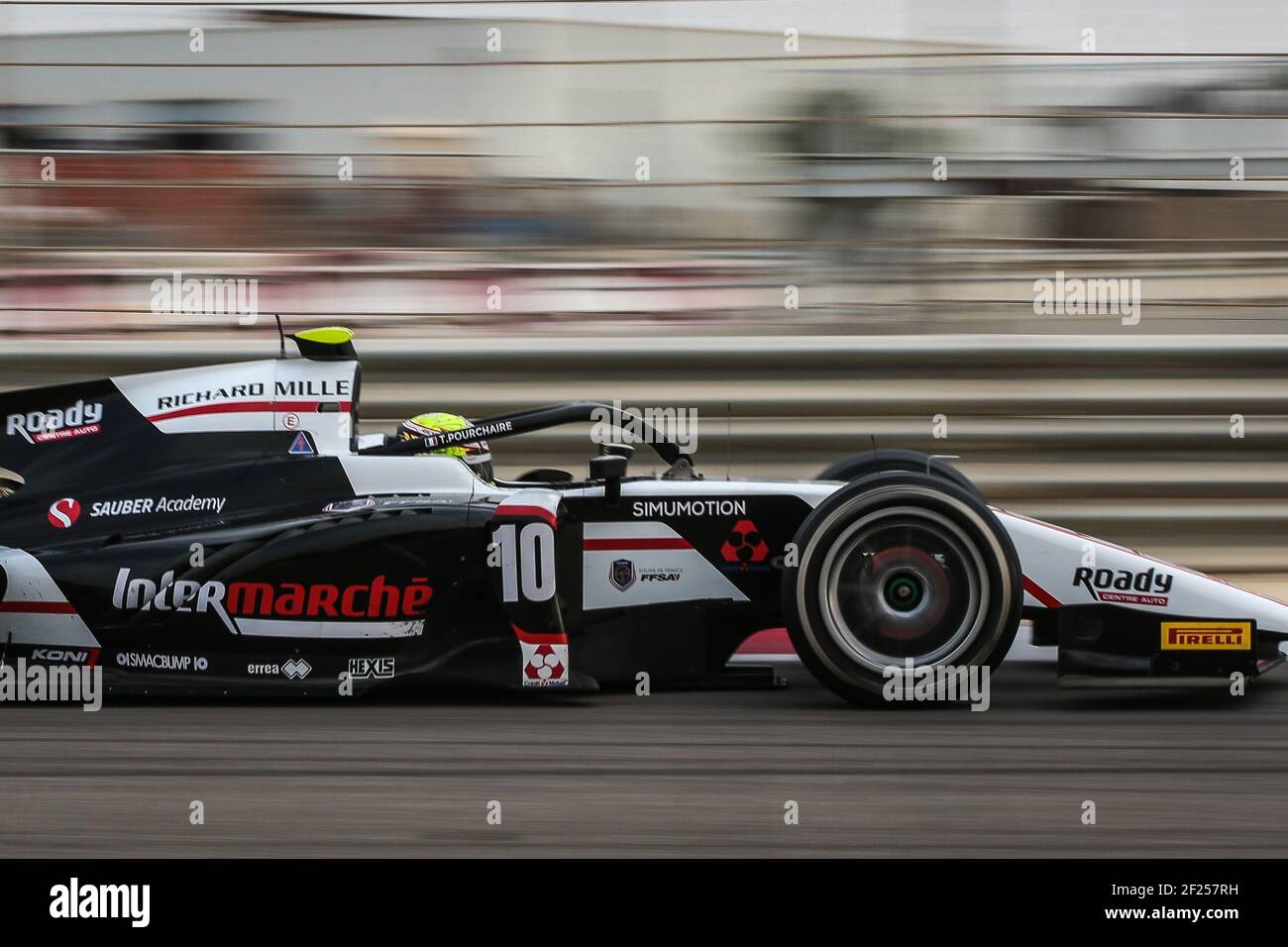 10 Pourchaire Theo (fra), ART Grand Prix, Dallara F2, azione durante il campionato FIA Formula 2 2021 test pre-stagione dall'8 al 10 marzo 2021 sul circuito Internazionale del Bahrain, a Sakhir, Bahrain - Foto Diederik van der Laan / Dutch Photo Agency / DPPI / LiveMedia Foto Stock
