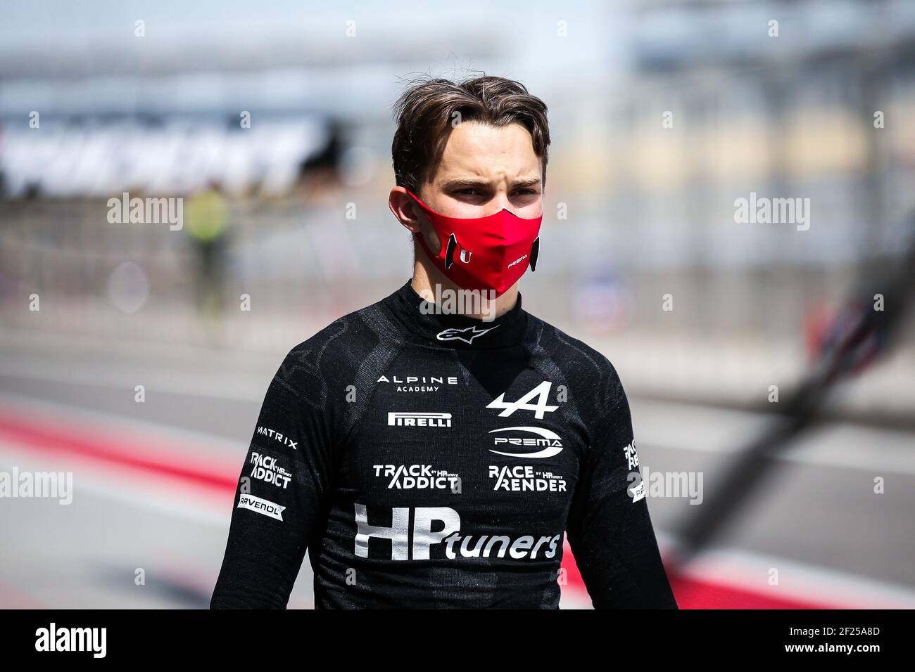 Piastri Oscar (aus), Prema Racing, Dallara F2, ritratto durante il Campionato FIA Formula 2 2021 test pre-stagione dall'8 al 10 marzo 2021 sul circuito Internazionale del Bahrain, a Sakhir, Bahrain - Foto Sebastiaan Rozendaal / Fotografia olandese / DPPI / LiveMedia Foto Stock