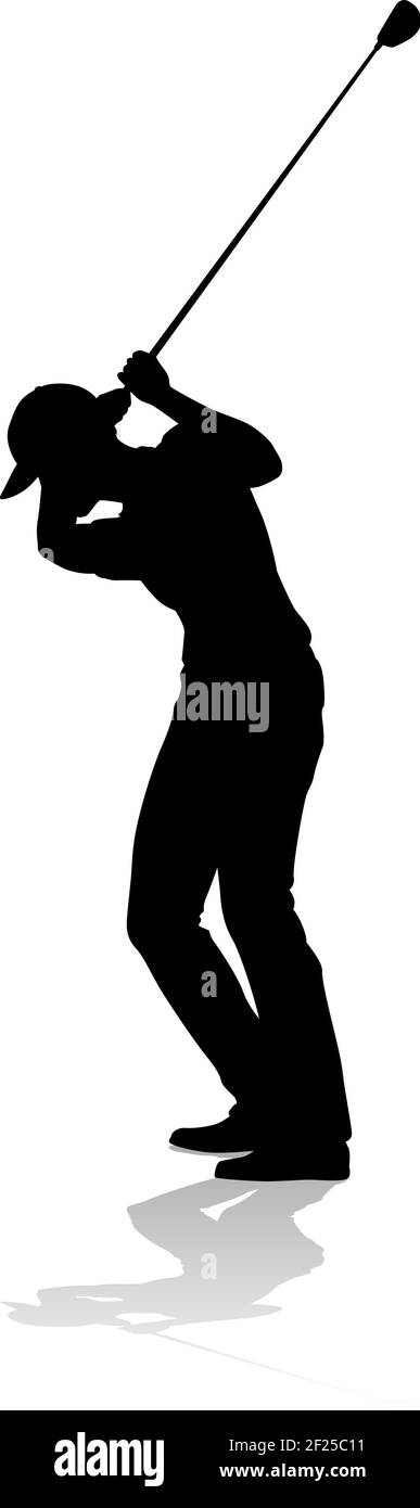 Giocatore di golf Golf Sport Silhouette di persona Illustrazione Vettoriale
