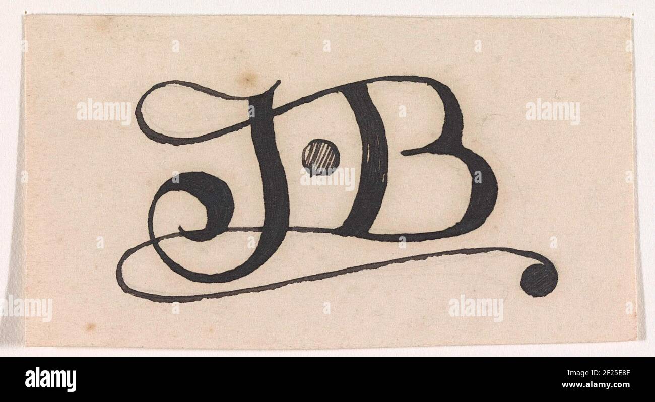 Disegno di un monogramma con le lettere J e a .. Foto Stock