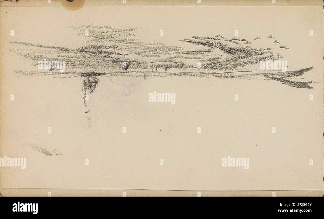 Barca a vela sull'acqua.foglia 11 verso da un libro di schizzi con 42 fogli. Foto Stock