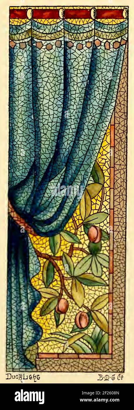 Progettazione di luci per porte per Belcher Mosaic Glass Company. Foto Stock