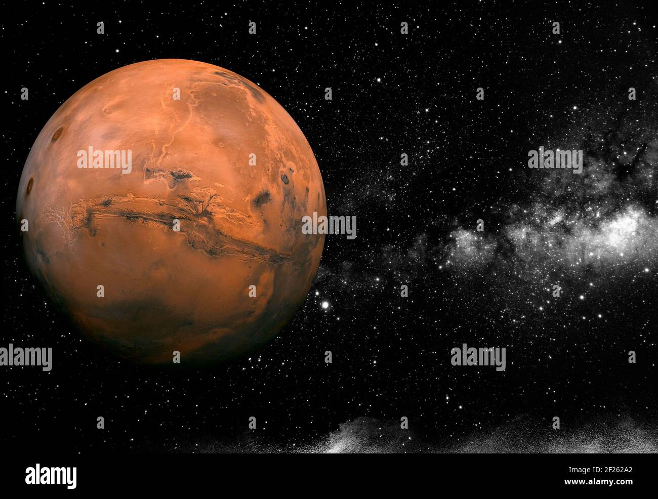 La conquista delle Marte, avvicinandosi al pianeta rosso Foto Stock