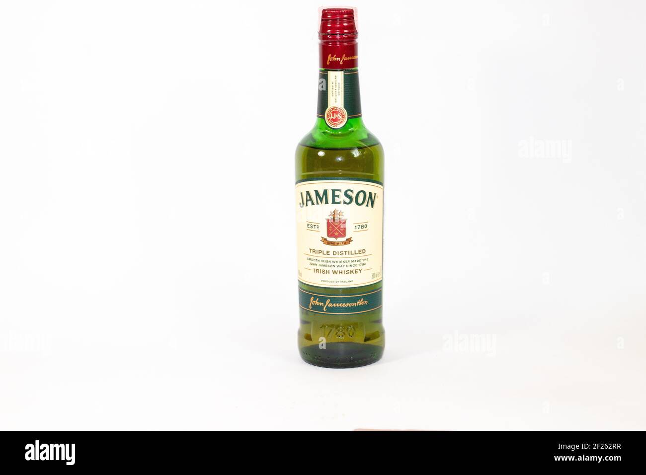 Grodno, Bielorussia - 01.22.2021: Irish Whiskey Jameson Triplo distillato Foto Stock