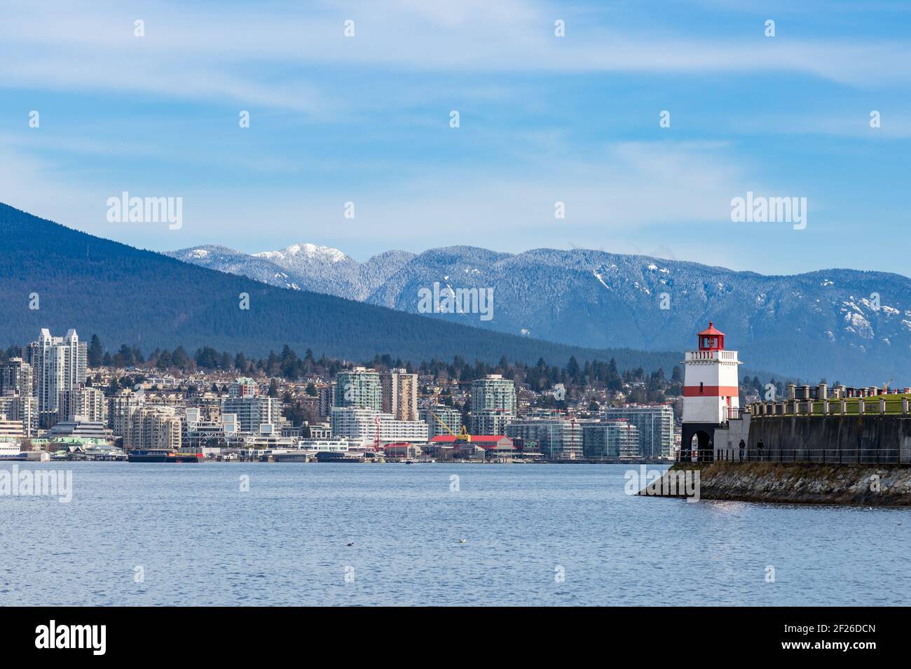 Faro di Brockton Point a Stanley Park. Vancouver, Canada. Foto Stock