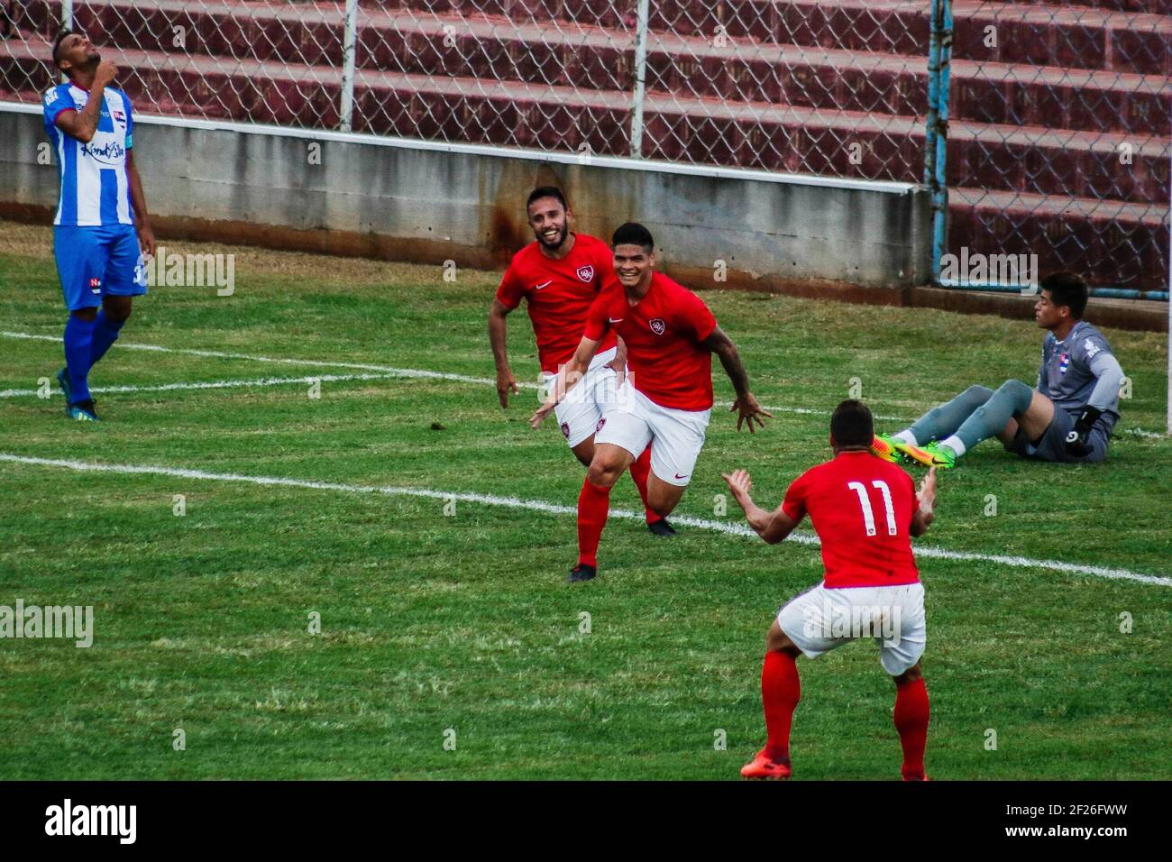 San Paolo, San Paolo, Brasile. 10 marzo 2021. (SPO) Paulista Championship Serie A3: Nacional vs Desportivo do Brasil. 10 marzo 2021, Sao Paulo, Brasile: Partita di calcio tra Nacional e Desportivo do Brasil durante il Campionato Paulista serie A3 allo stadio Nicolau Alayon di Sao Paulo. Credit: Fepesil /Thenews2 Credit: Fepesil/TheNEWS2/ZUMA Wire/Alamy Live News Foto Stock