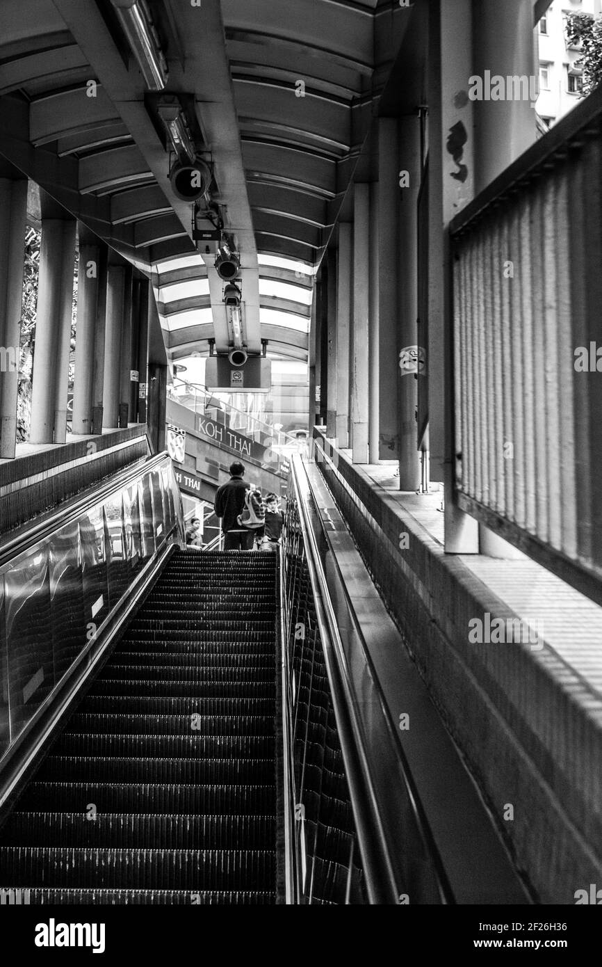 Escalator in Hongkong Foto Stock