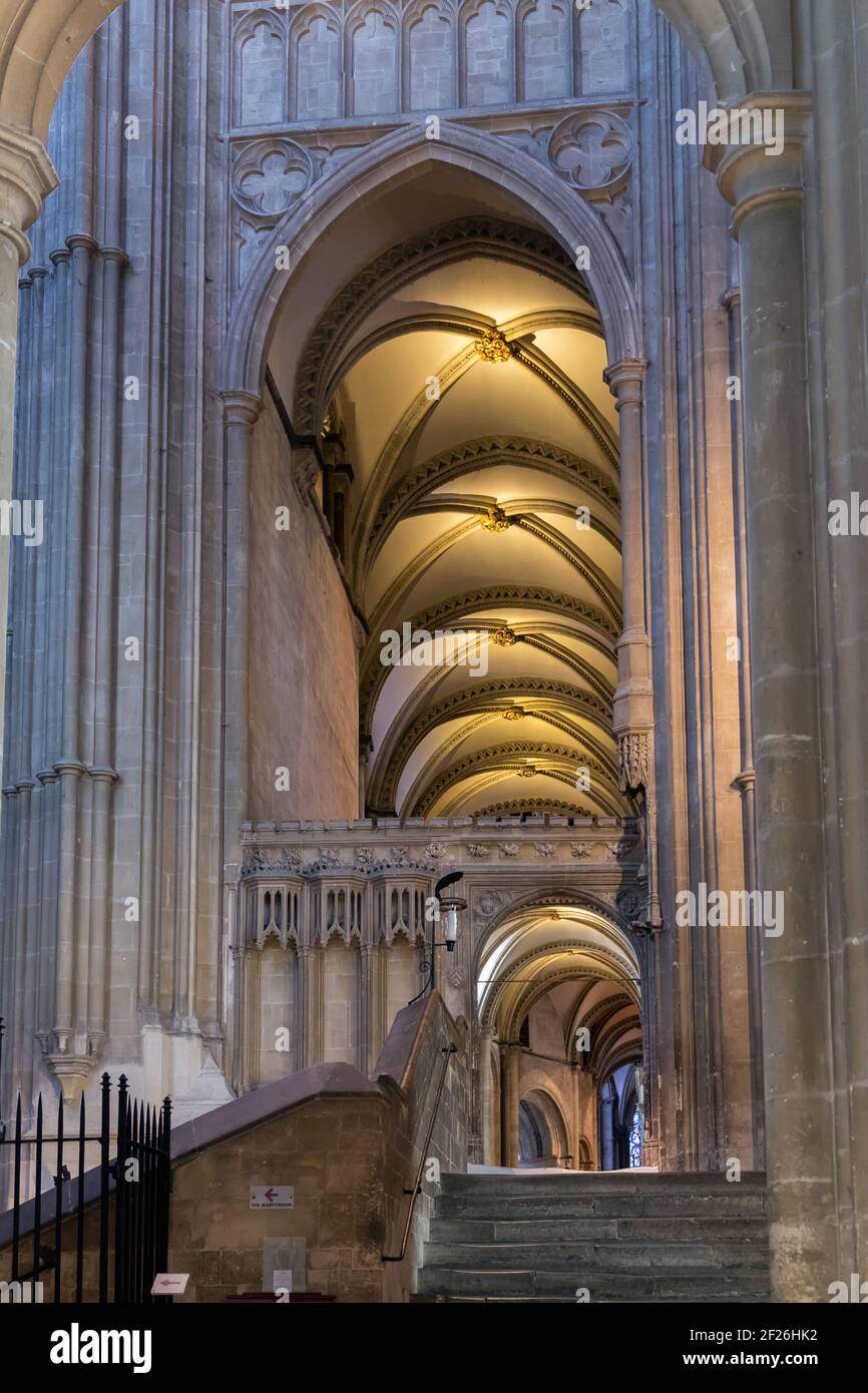 Vista interna della Cattedrale di Canterbury Foto Stock