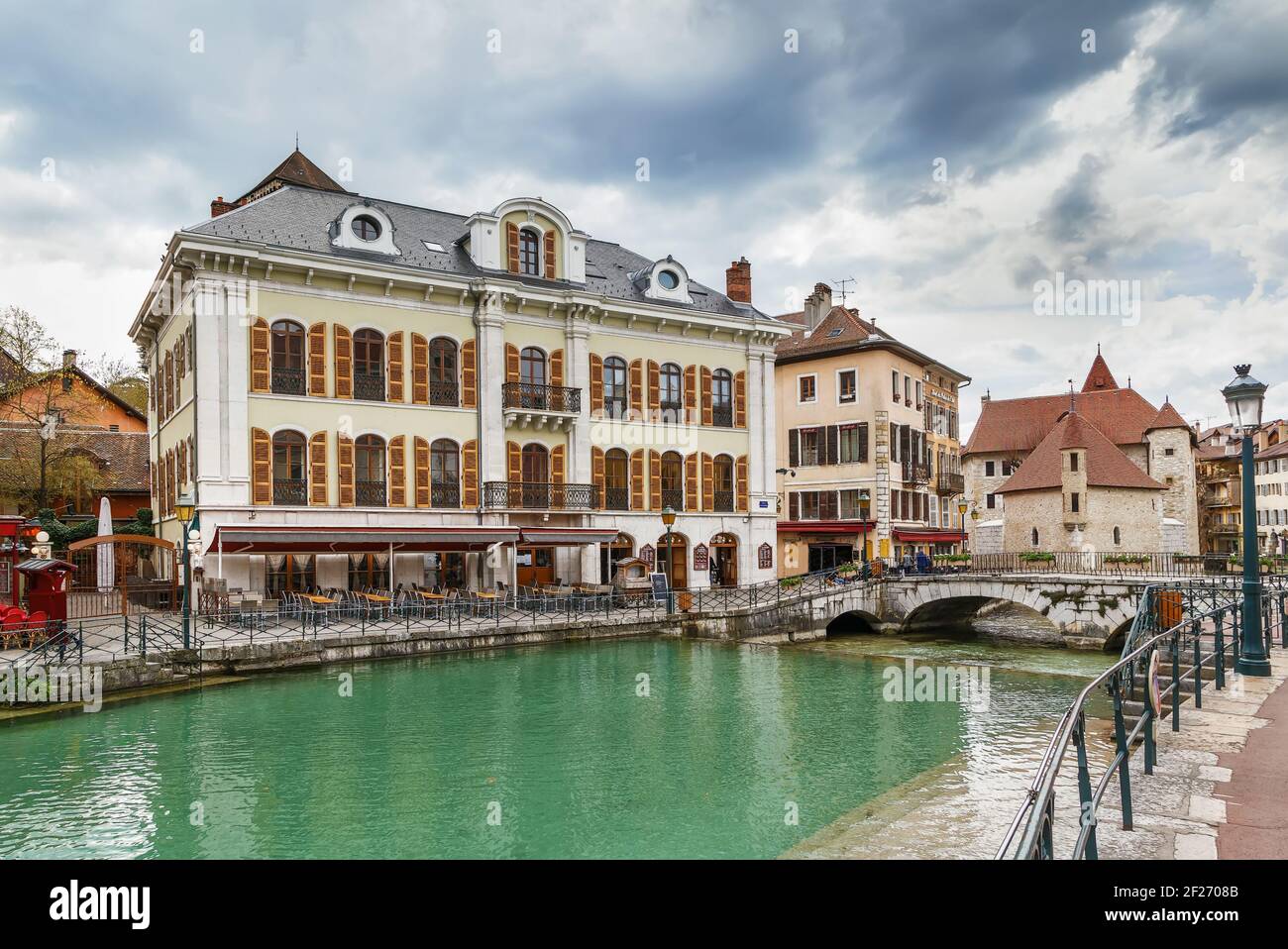 Fiume Thiou ad Annecy, Francia Foto Stock