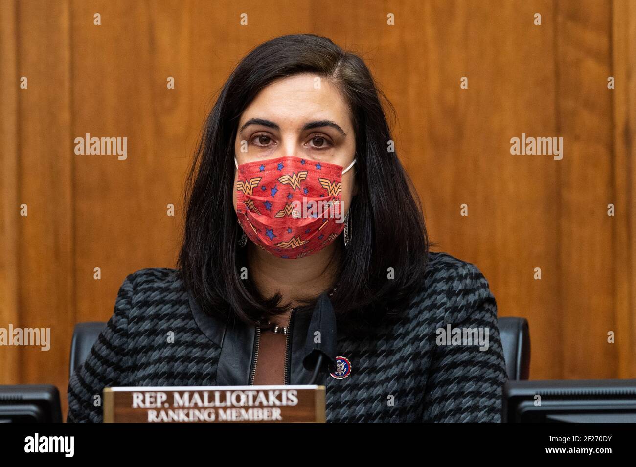Il rappresentante degli Stati Uniti Nicole Malliotakis (R-NY) parla ad un'audizione della commissione per gli affari esteri della Camera. Foto Stock