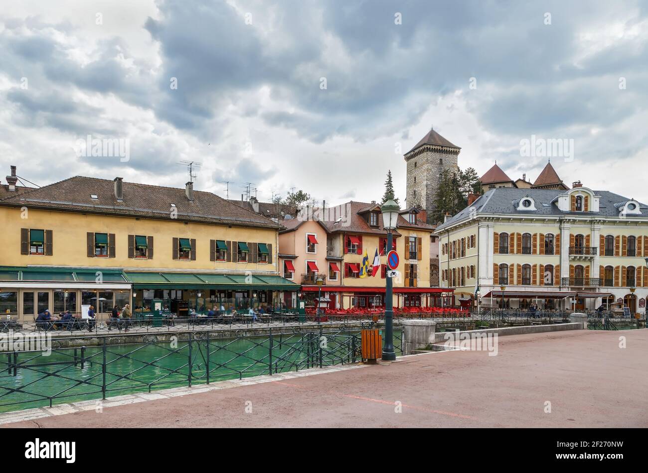 Fiume Thiou ad Annecy, Francia Foto Stock
