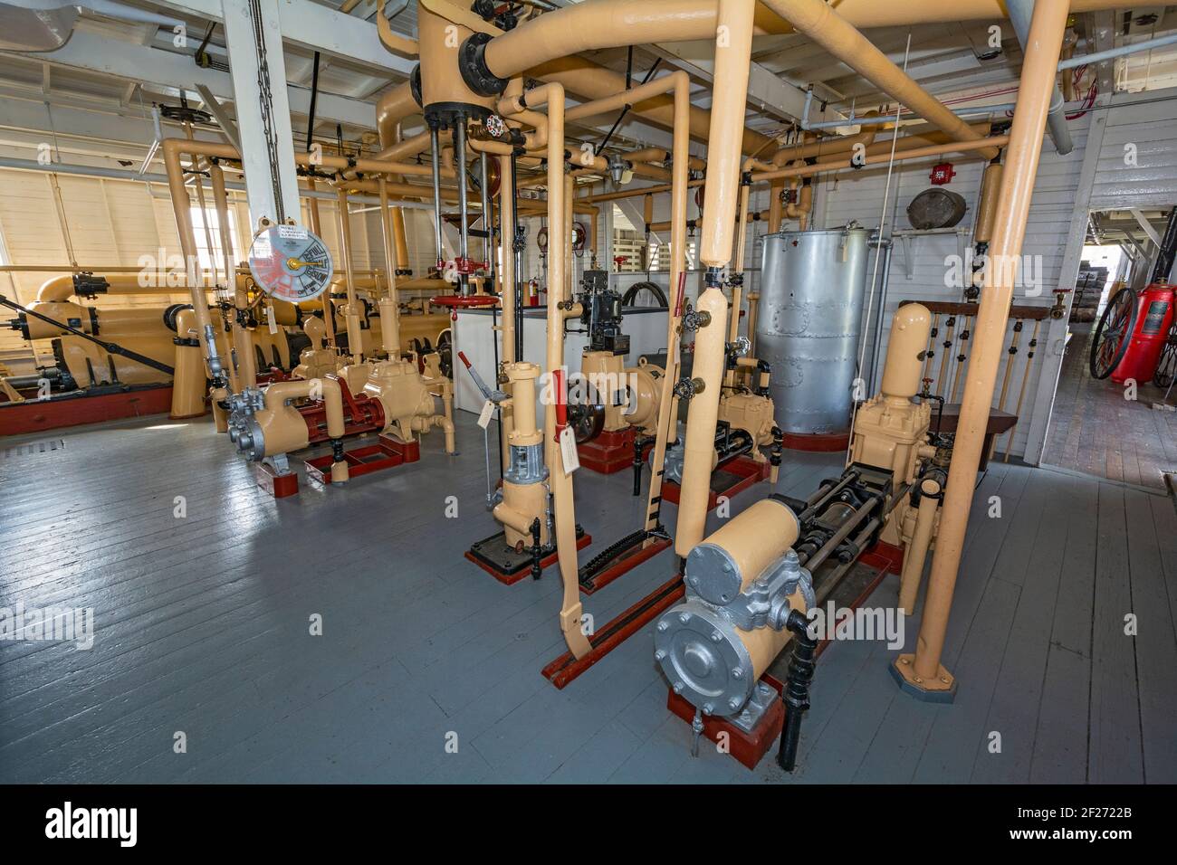 Canada, Yukon, Whitehorse, S.S. Klondike ha lanciato 1937, Steam powered sternwheel, sala macchine Foto Stock
