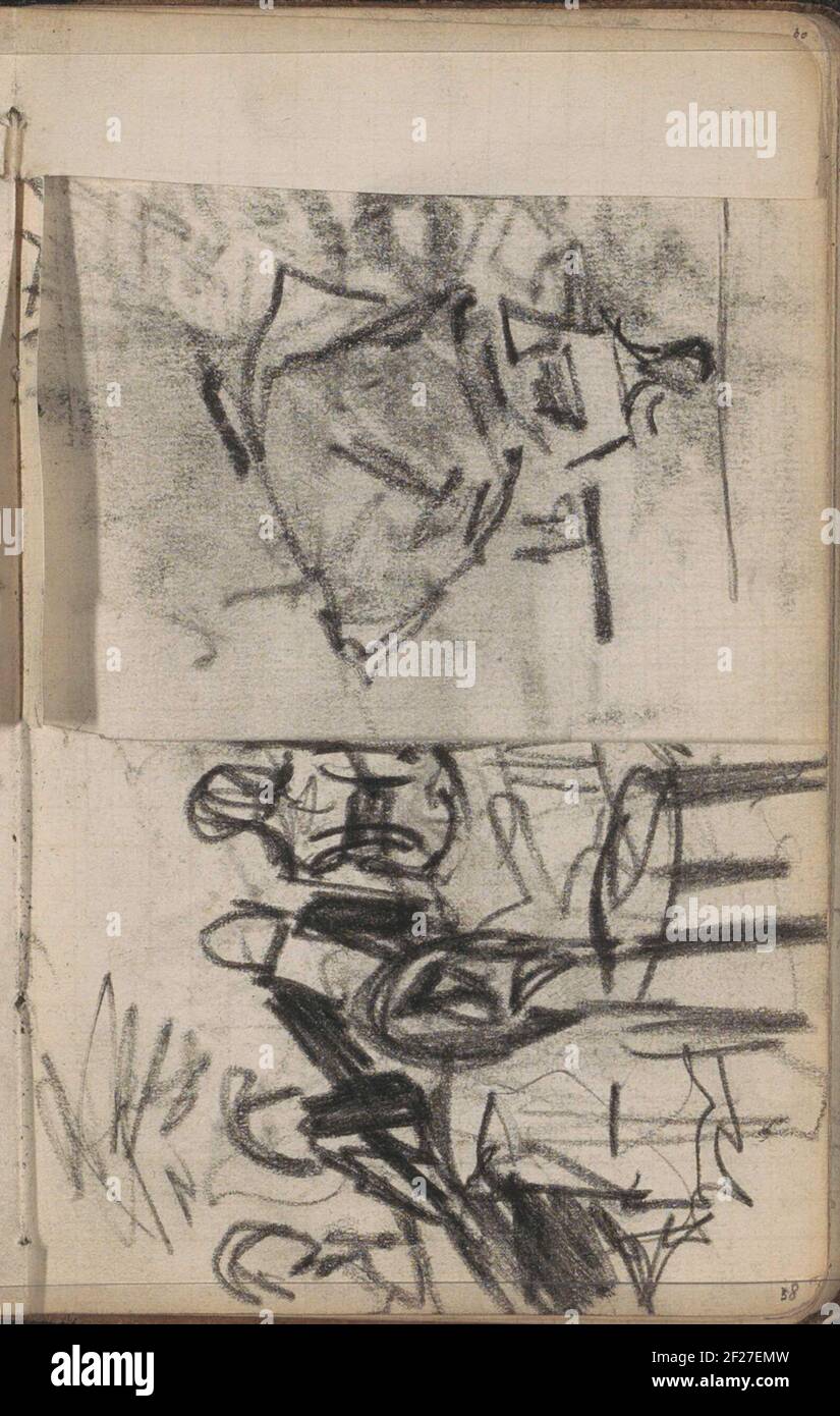 Figuren.Page 58 da un libro di schizzo con 58 fogli. Foto Stock