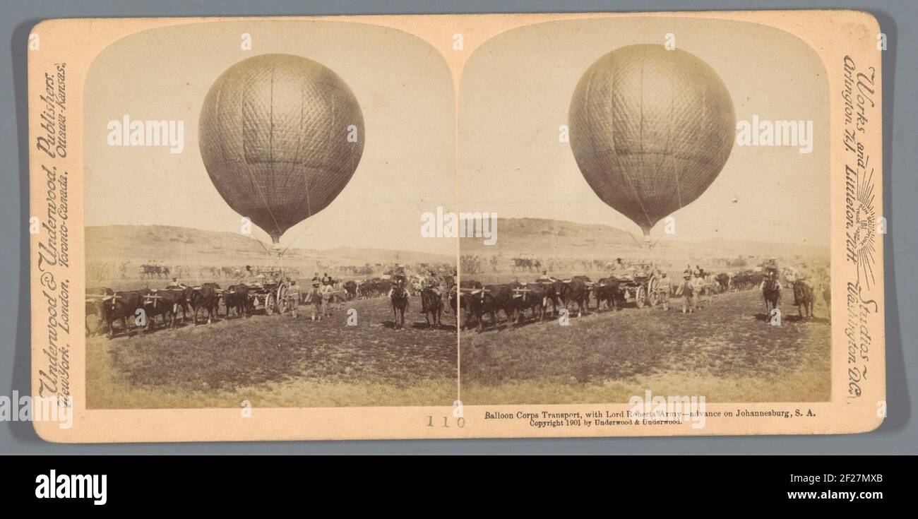 Balloon Corps Transport, con Lord Roberts' Army - Advance on Johannesburg, S.A. Foto Stock