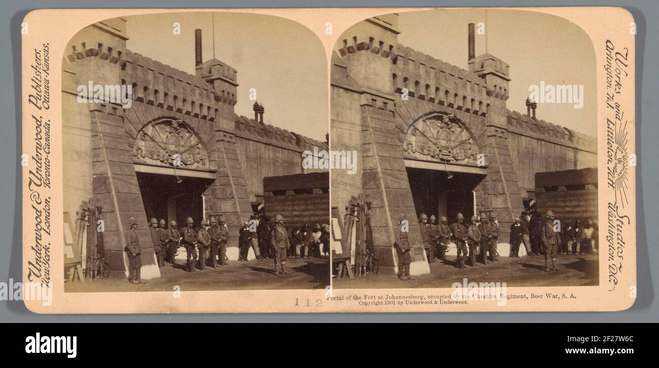 Portale del Forte a Johannesburg, occupato dal Reggimento Cheshire, Guerra Boer, S. Africa. Foto Stock