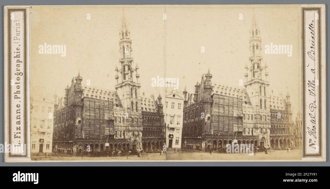 Visualizza il municipio di Bruxelles (Hotel de Ville a Bruxelles) .. Foto Stock