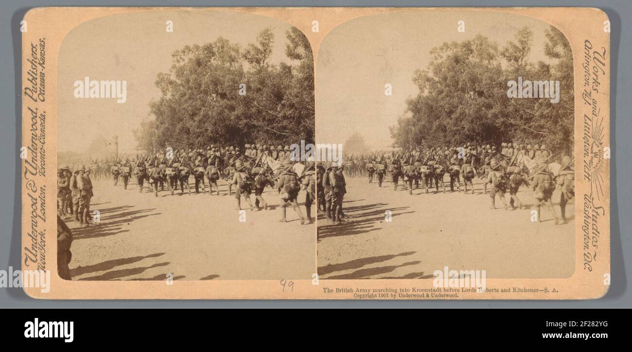 L'esercito britannico che marciò a Kroonstadt prima di Lords Roberts e Kitchener, S.A. Foto Stock