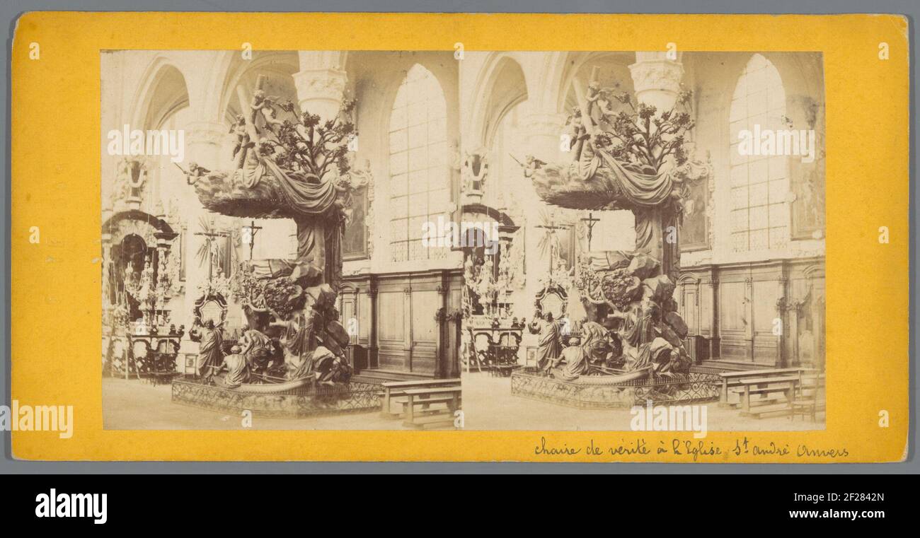 Vera sedia alla Chiesa di St. Andre, Anversa .. Foto Stock