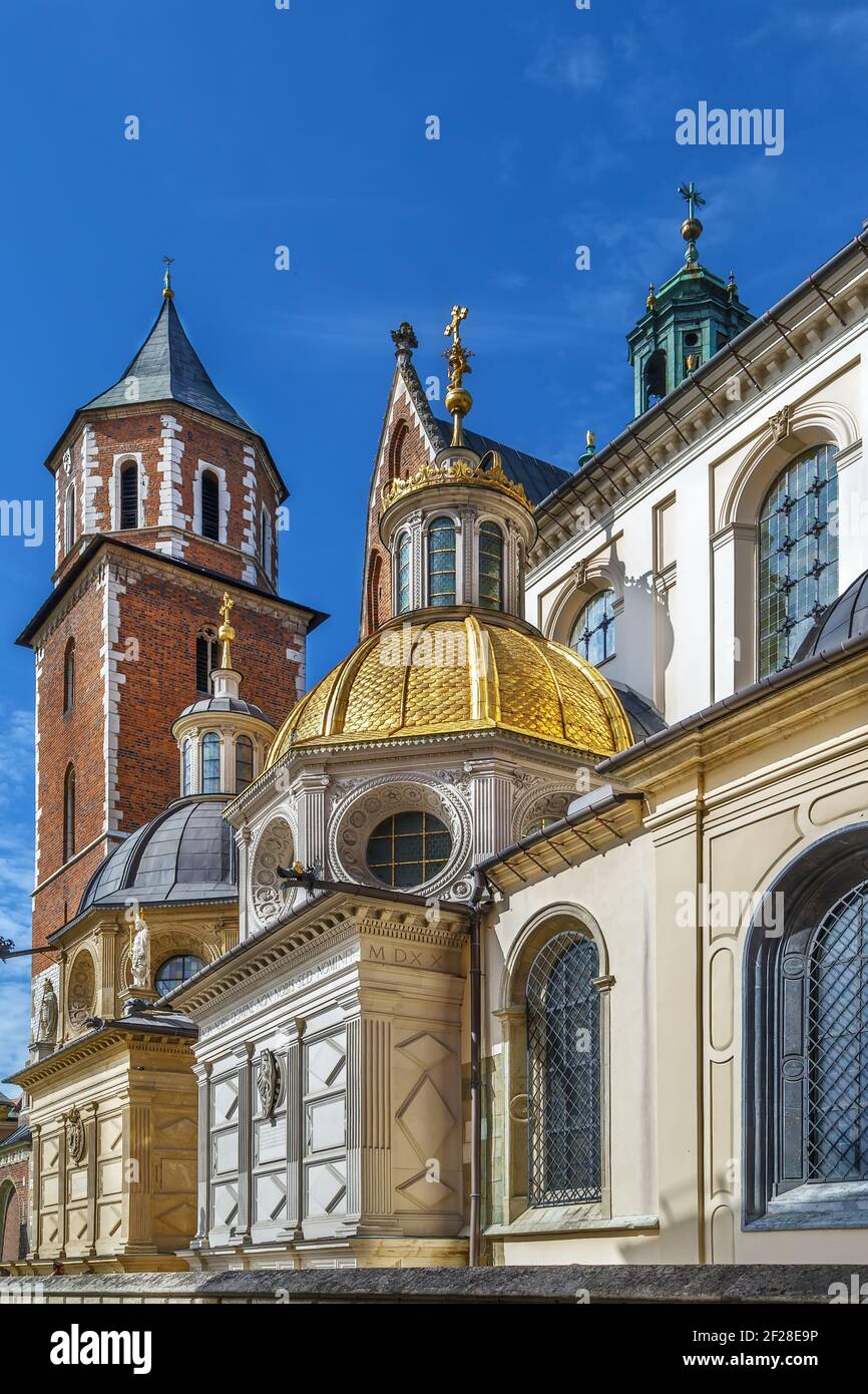 Cattedrale di Wawel, Cracovia in Polonia Foto Stock