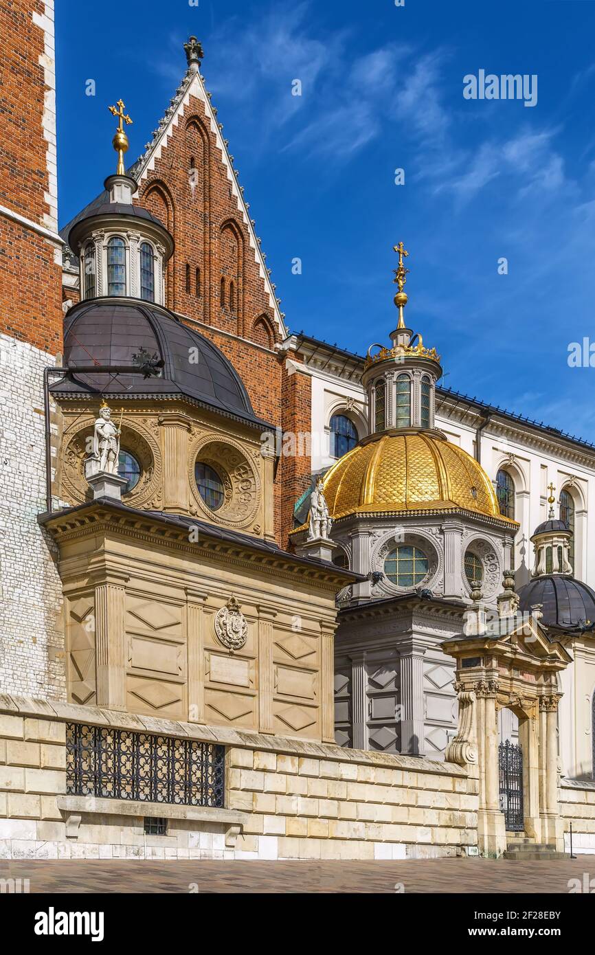 Cattedrale di Wawel, Cracovia in Polonia Foto Stock