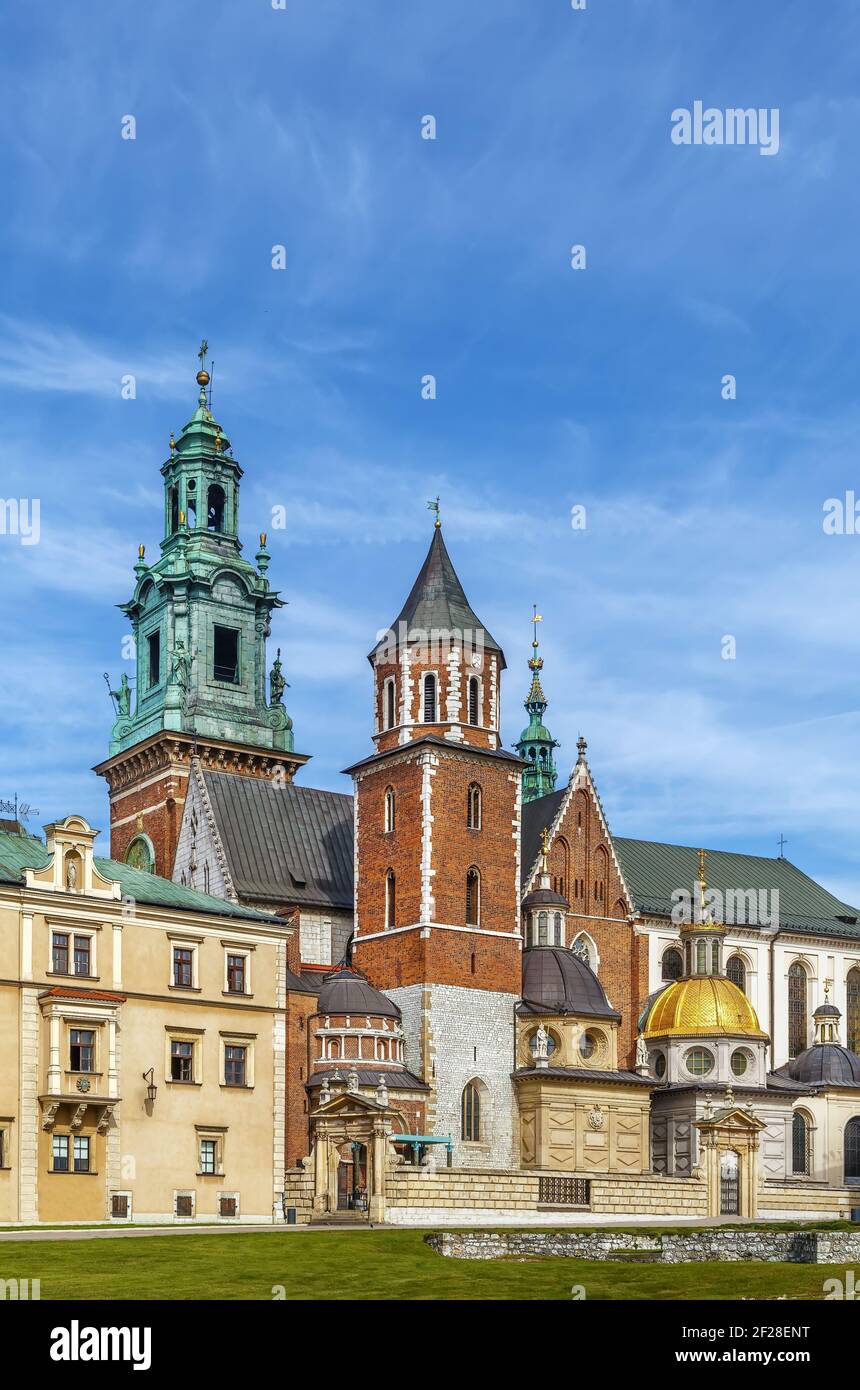 Cattedrale di Wawel, Cracovia in Polonia Foto Stock